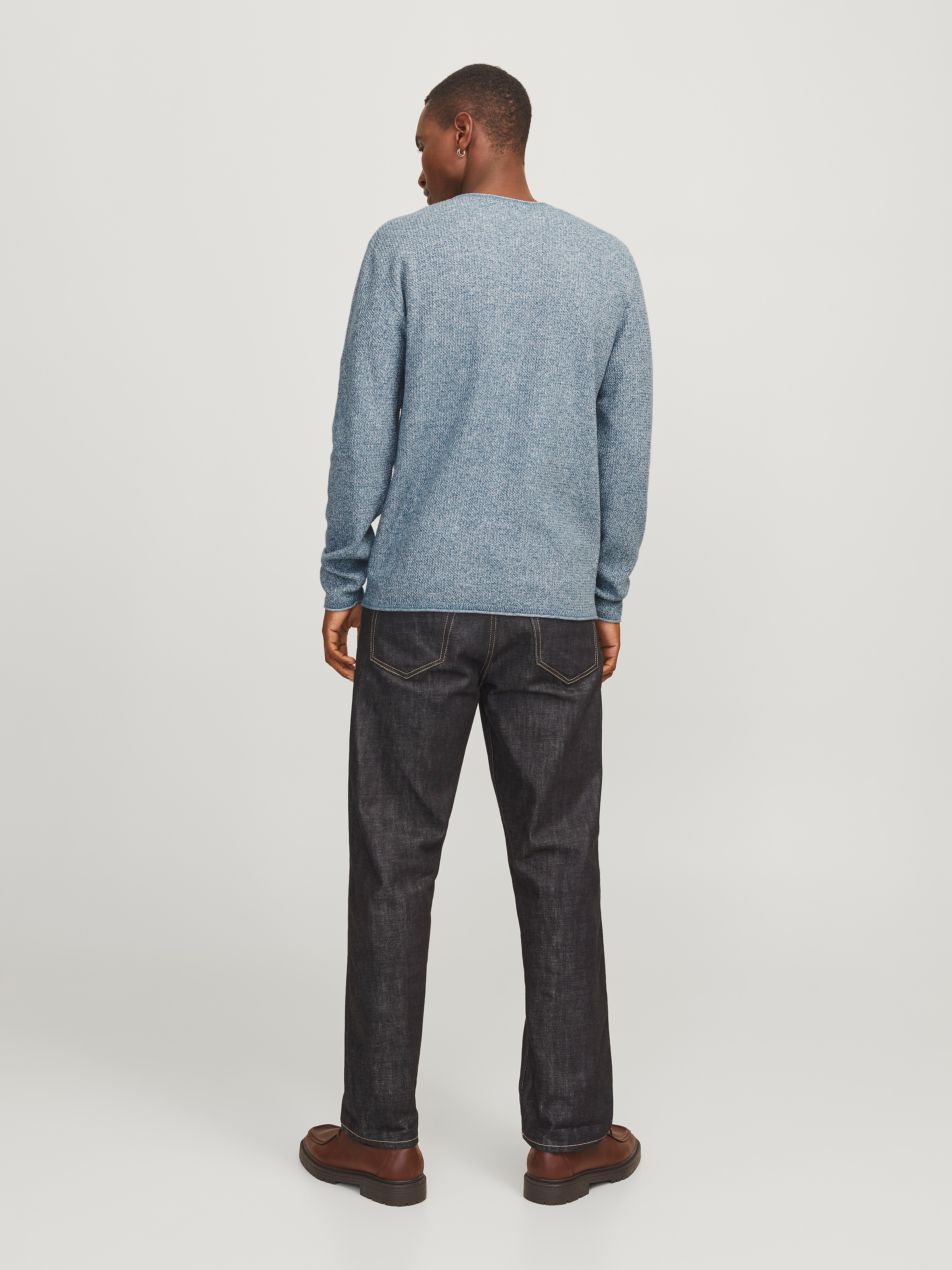 Jack & Jones Rundhalspullover »JJECOOPER KNIT CREW NECK NOOS«, in Strick Optik