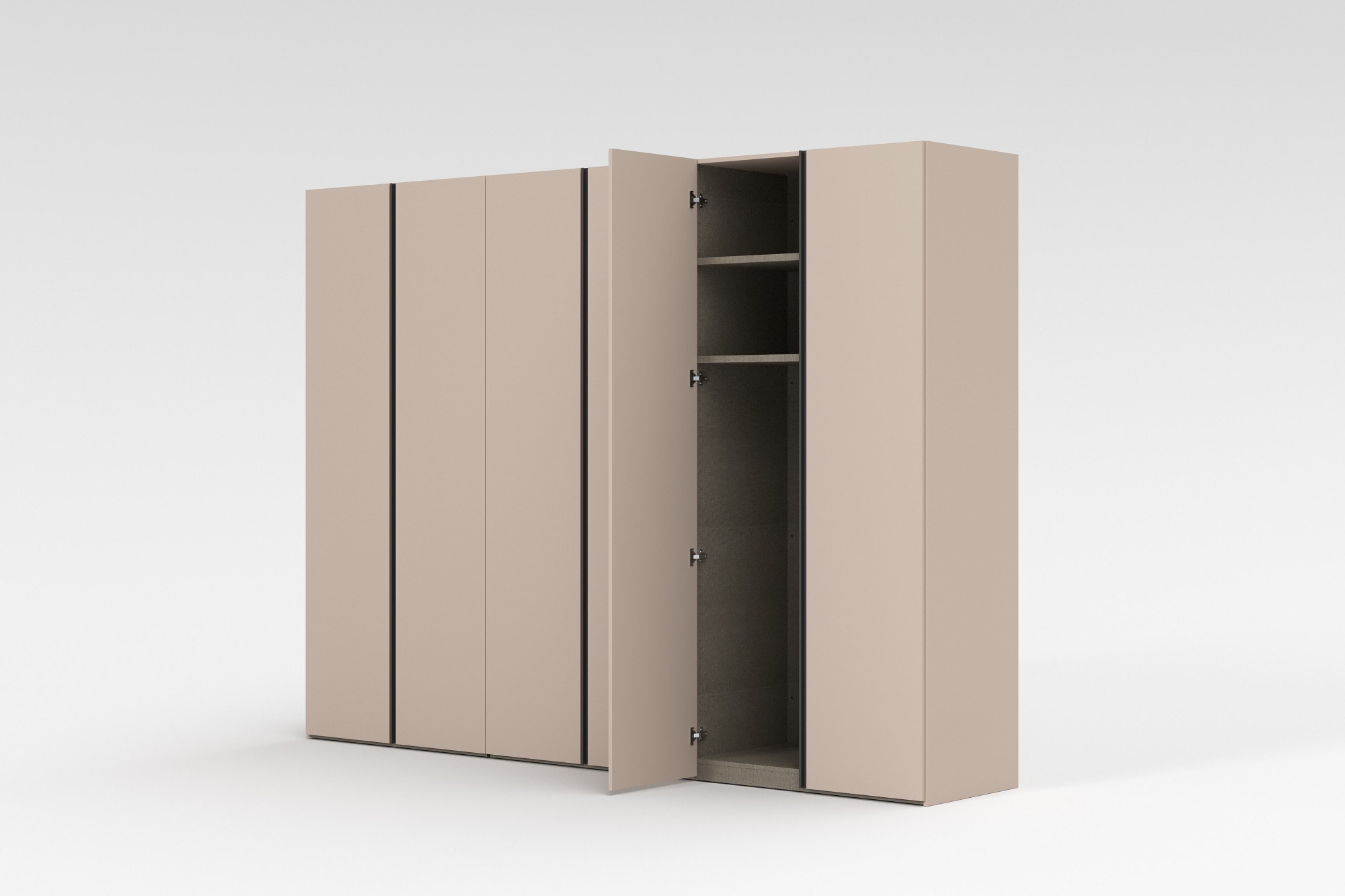 INOSIGN Kleiderschrank »RUBINO, Drehtürenschrank,Schlafzimmerschrank mit hochwertigem Alugriff«, (1 St.), Made in Italy, in Breite wählbar, Basisausführung, Zubehör extra