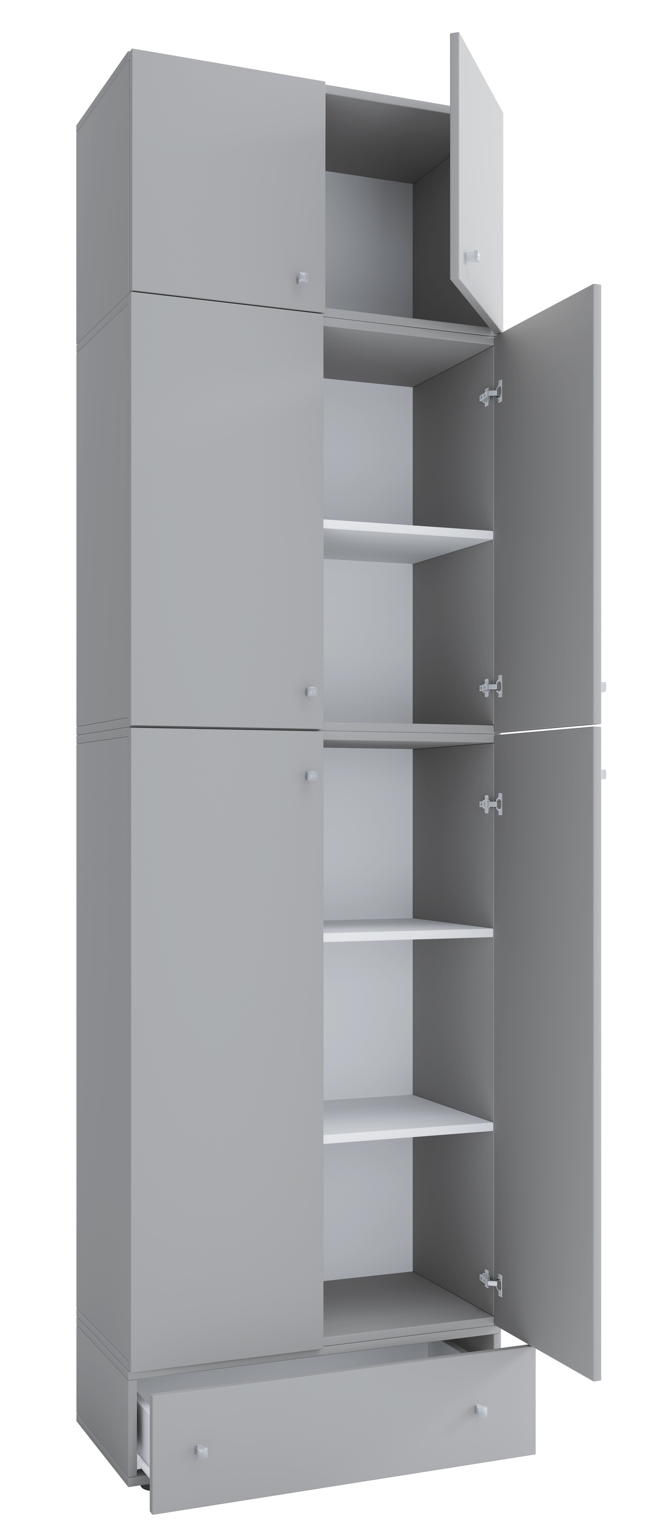 VCM Schuhschrank »VCM Holz-Schuhschrank | Maße: H. 240 x B. 70 x T. 39 cm| Allzweckschrank | 5 Fächer | 4 Drehtüren | Aufsatz mit 2 Türen | extra Schublade¿ Lona«, (1 St.)