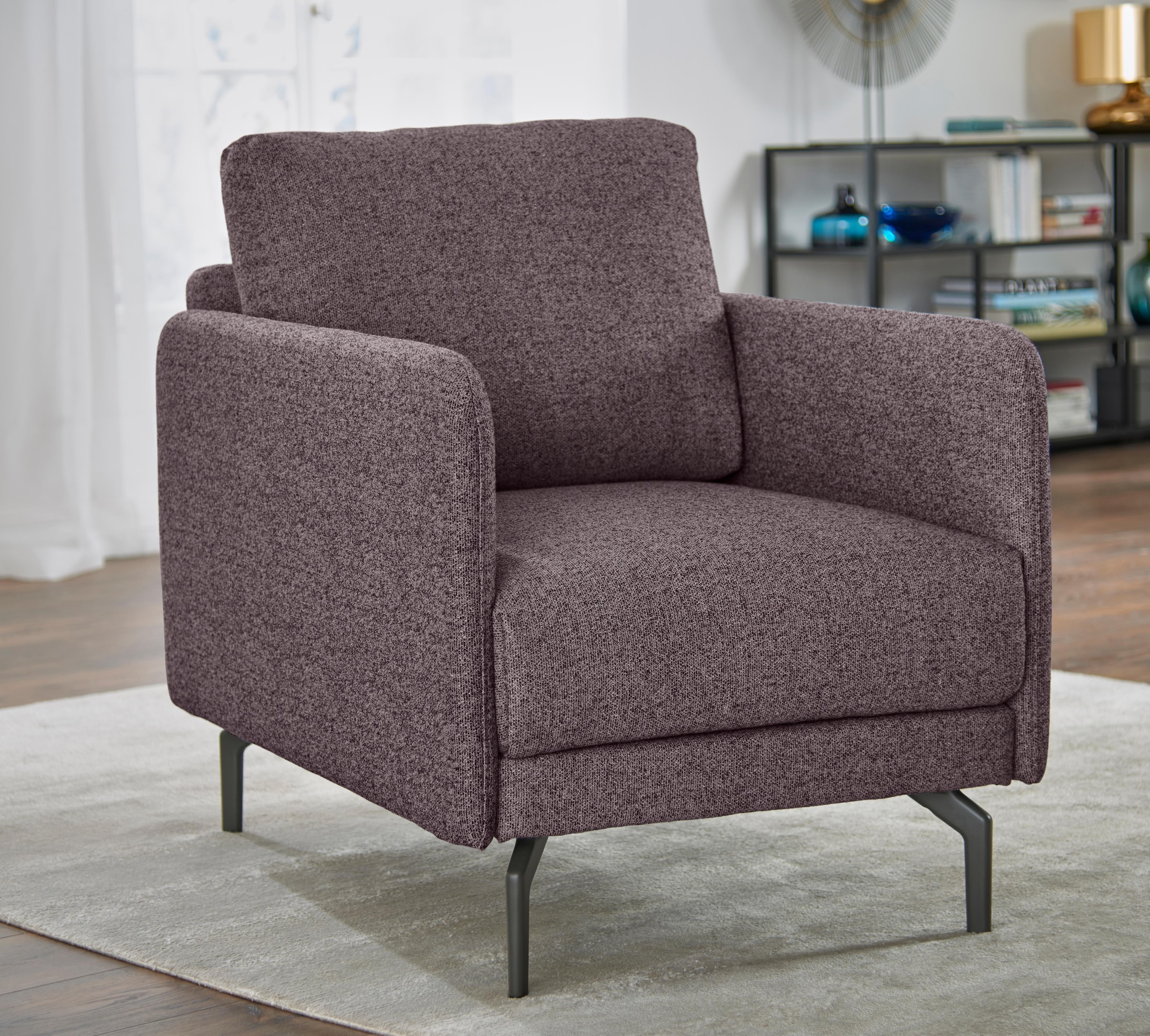 Creation BY ROLF BENZ Sessel »CR.450, Designsessel, Loungesessel«, Armlehne sehr schmal, Breite 70 cm, Alugussfuß Umbragrau