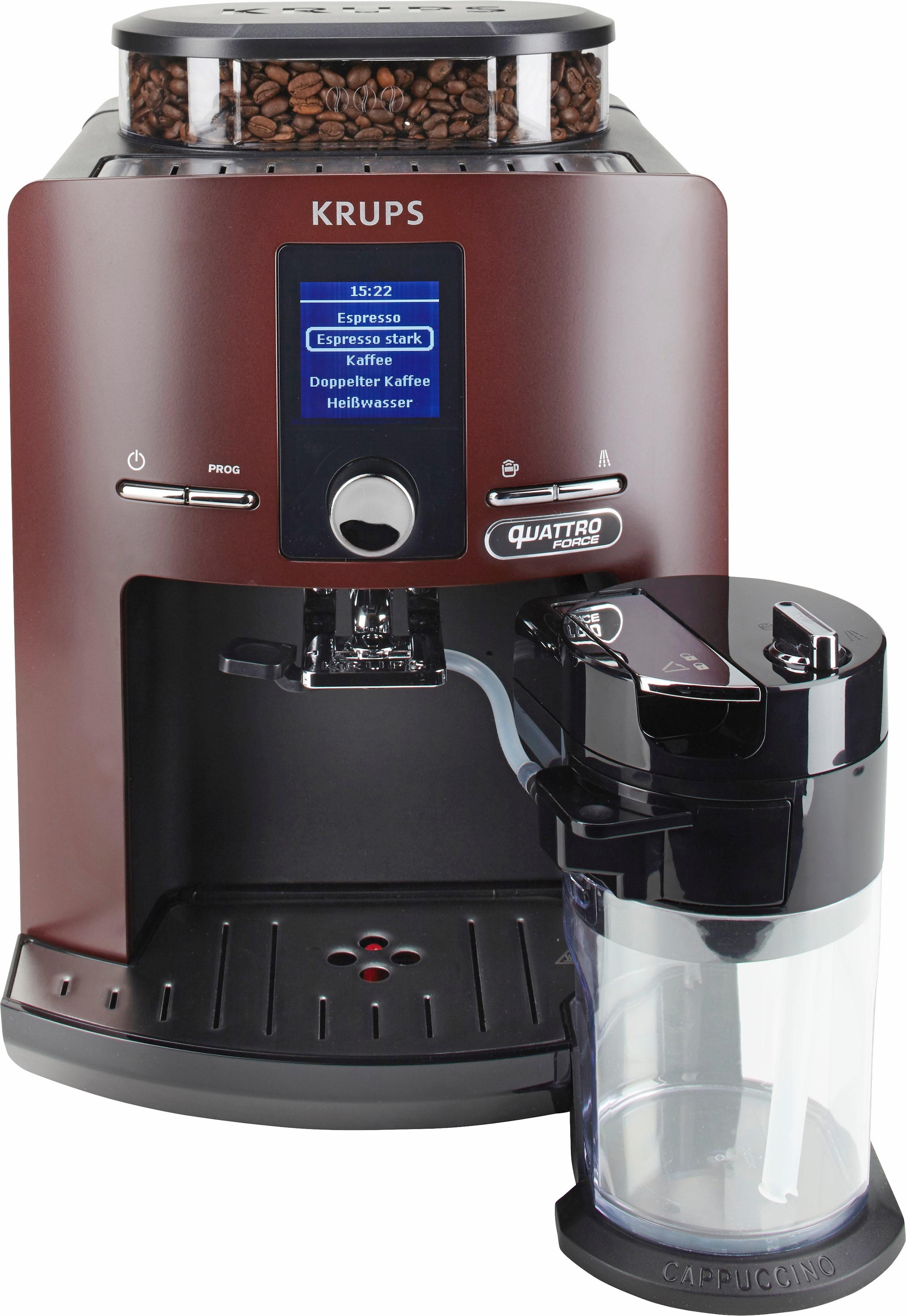 Krups Kaffeevollautomat »EA829G Milchbehälter bei Display, kompact-LCD integrierter Latt\'Espress«, OTTO mit jetzt Automatic Espresseria