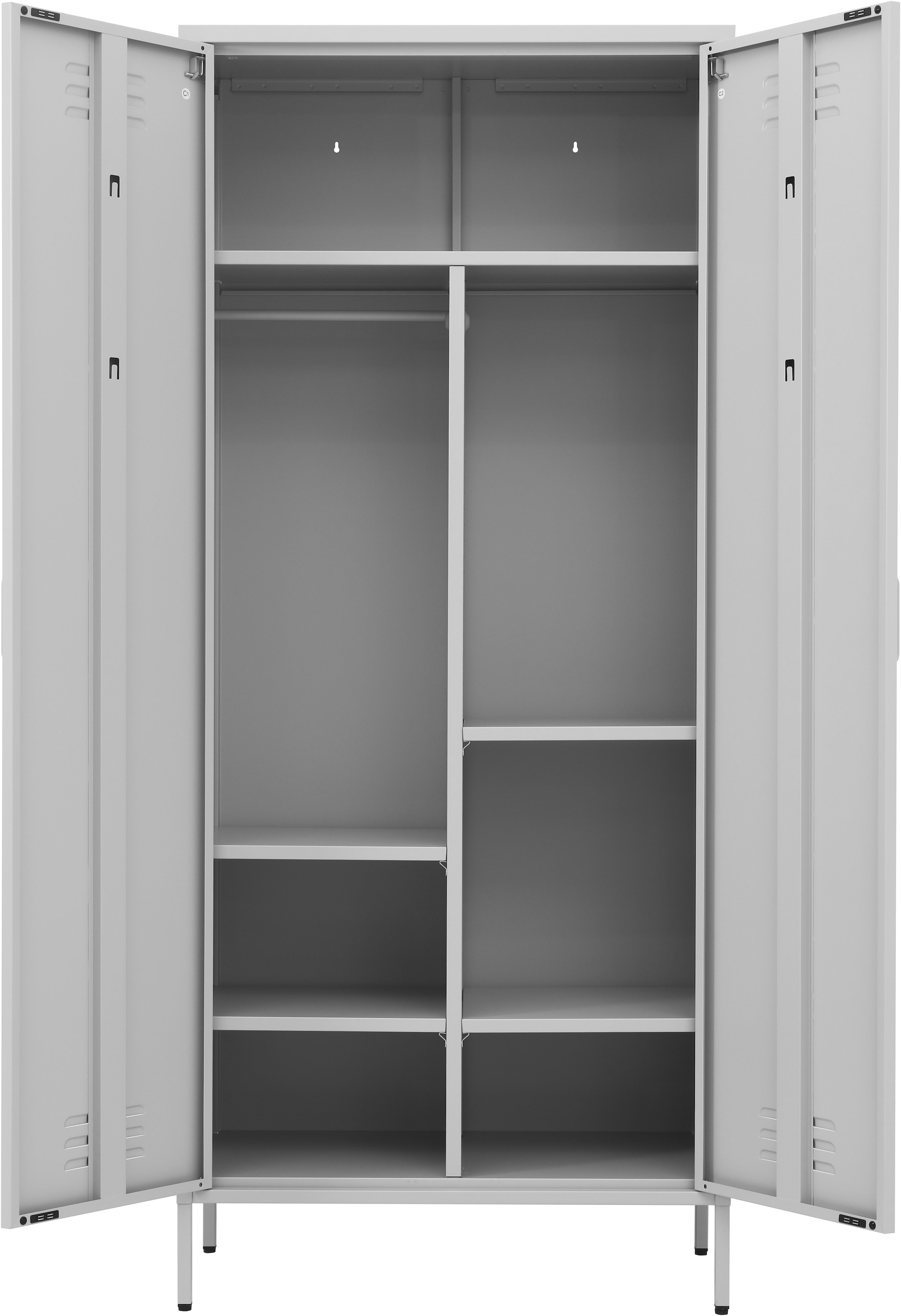 OTTO home Drehtürenschrank »Kleiderschrank Schrank Metallschrank Mehrzweckschrank Siena Spind« in 4 Farben aus Metall,  in der Höhe verstellbar, abschließbar Topseller Otto´s Choice