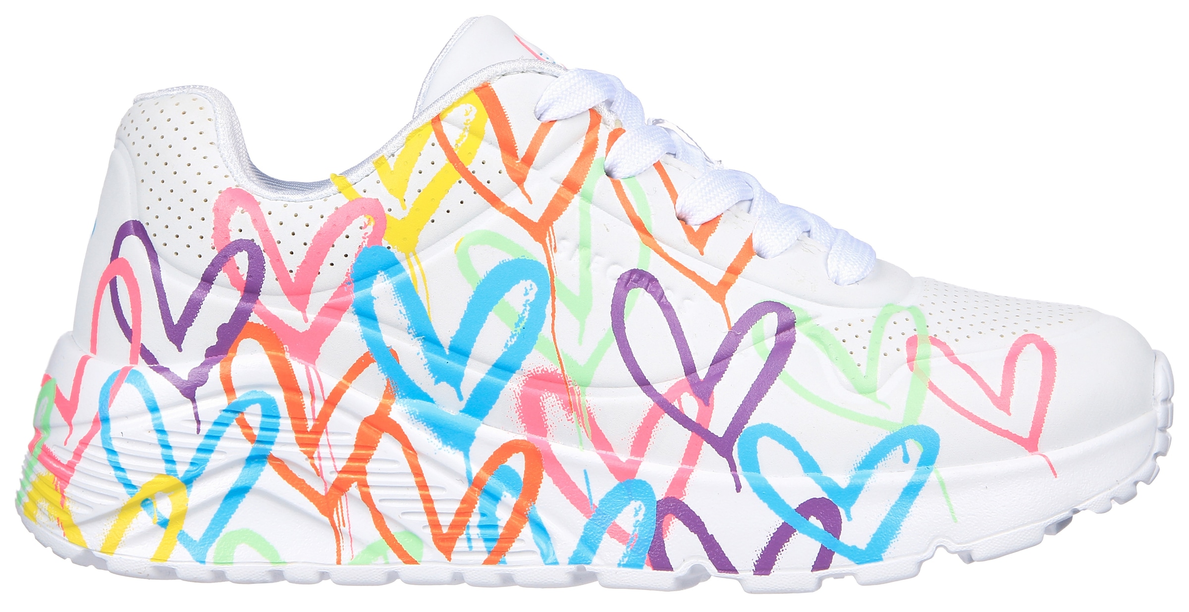 Skechers Sneaker »JGoldcrown: Uno Lite - Spread the Love«, Chunky Sneaker, Pleatausneaker, Retro Sneaker mit allover Print