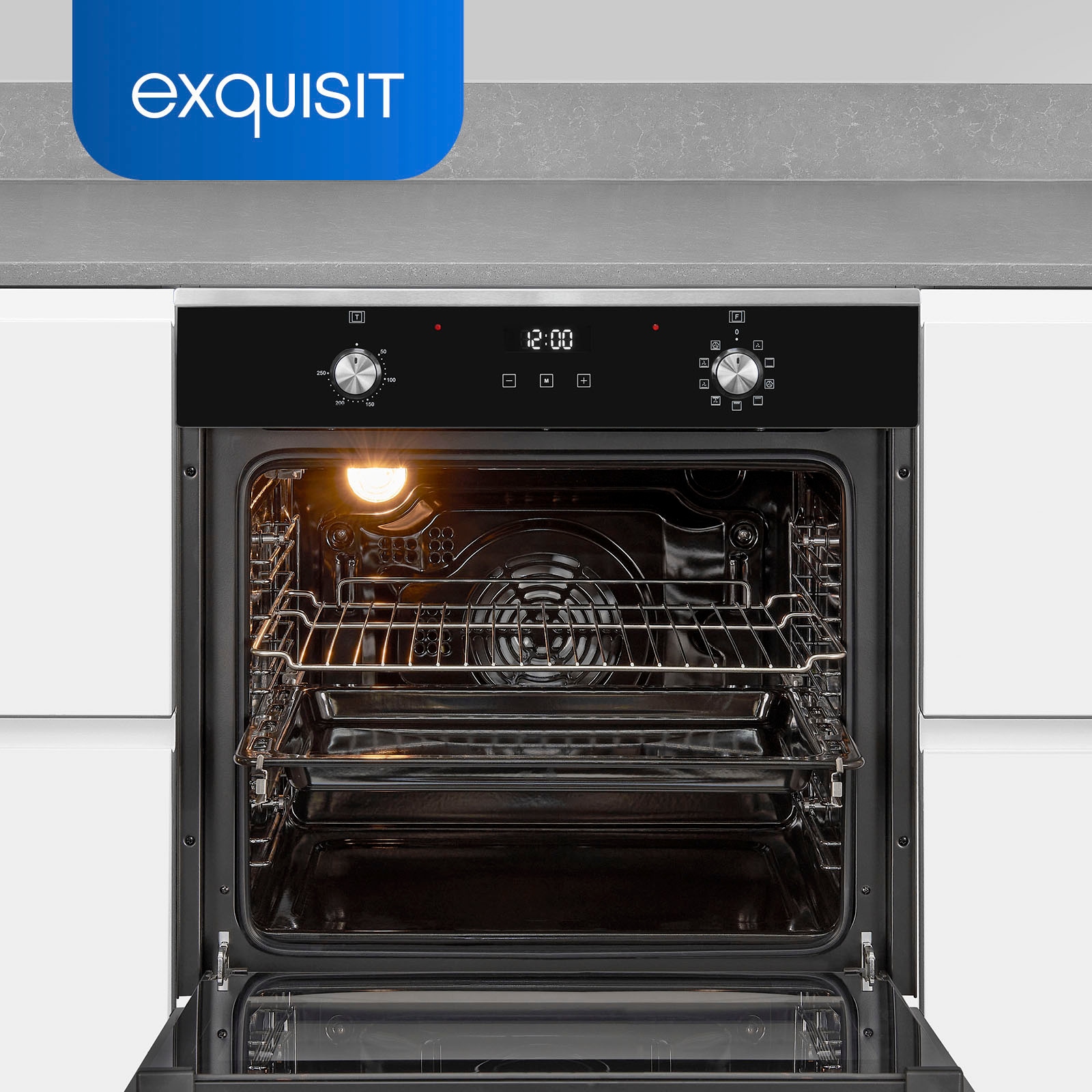 exquisit Backofen-Set »BAKO76601H«, mit Teleskopauszug nachrüstbar