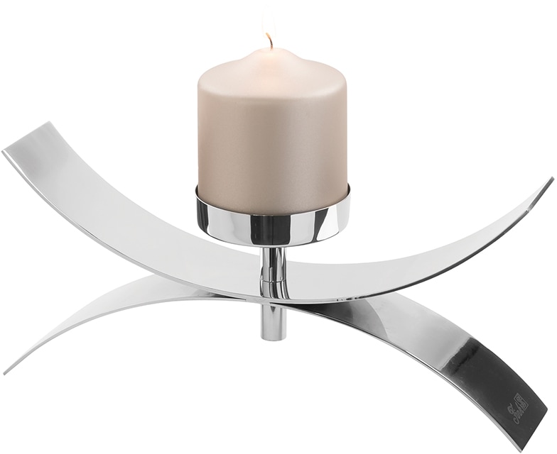 ca. für St.), Kerzenleuchter Stumpenkerzen, (1 aus online Edelstahl, bei 15 cm Höhe »DIVINA«, Fink OTTO