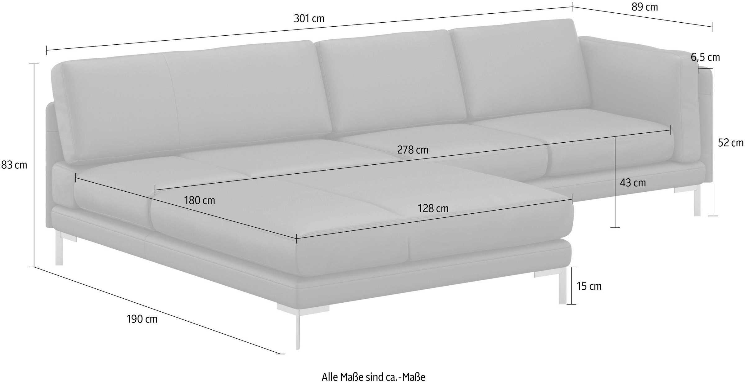 machalke® Ecksofa »vivien, L-Form«, mit diversen Armlehnenfunktionen