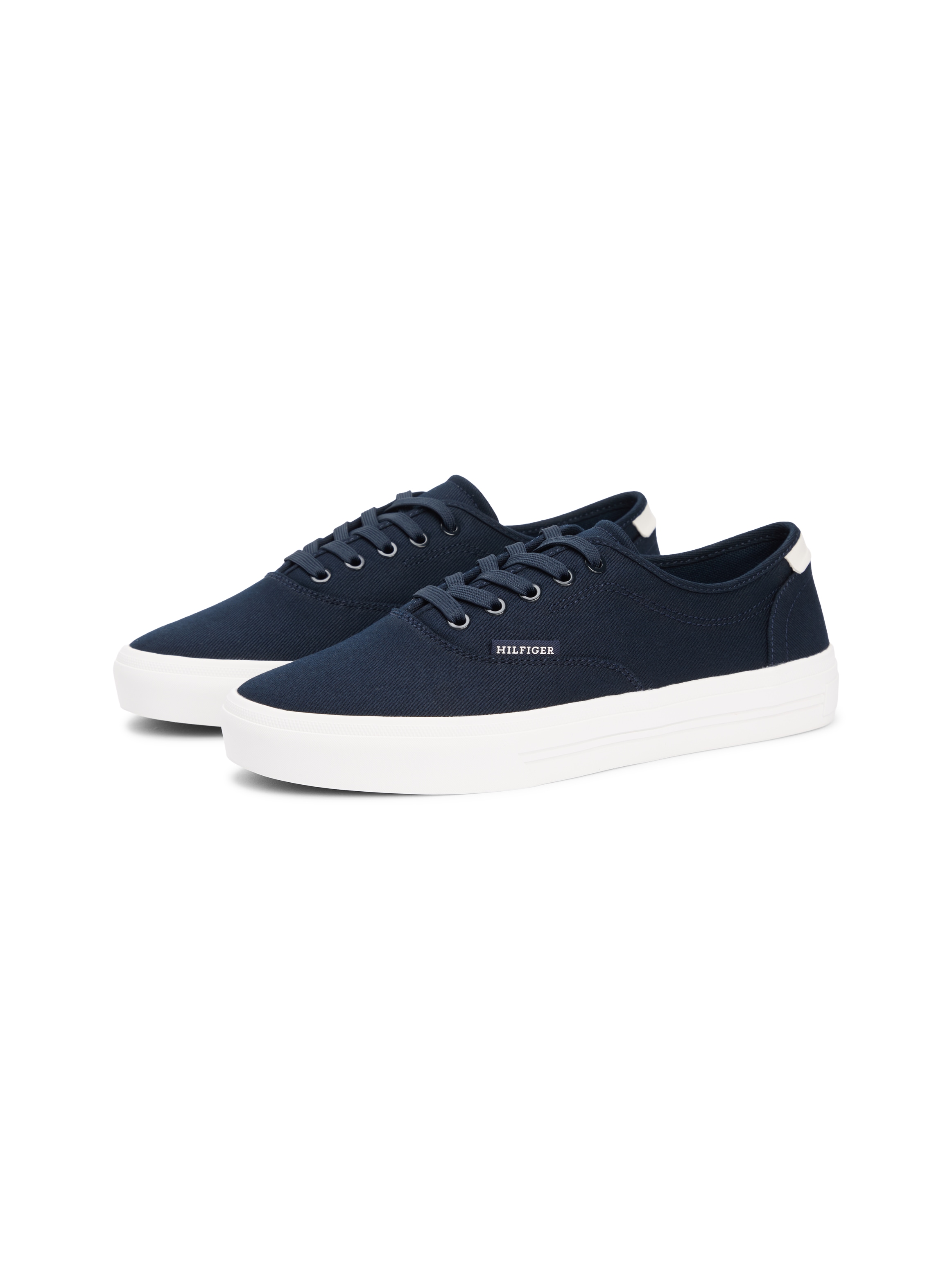 Tommy Hilfiger Sneaker »TH VULC CUP CVS«  Freizeitschuh, Halbschuh, Schnürschuh mit Kontrastbesatz an der Ferse