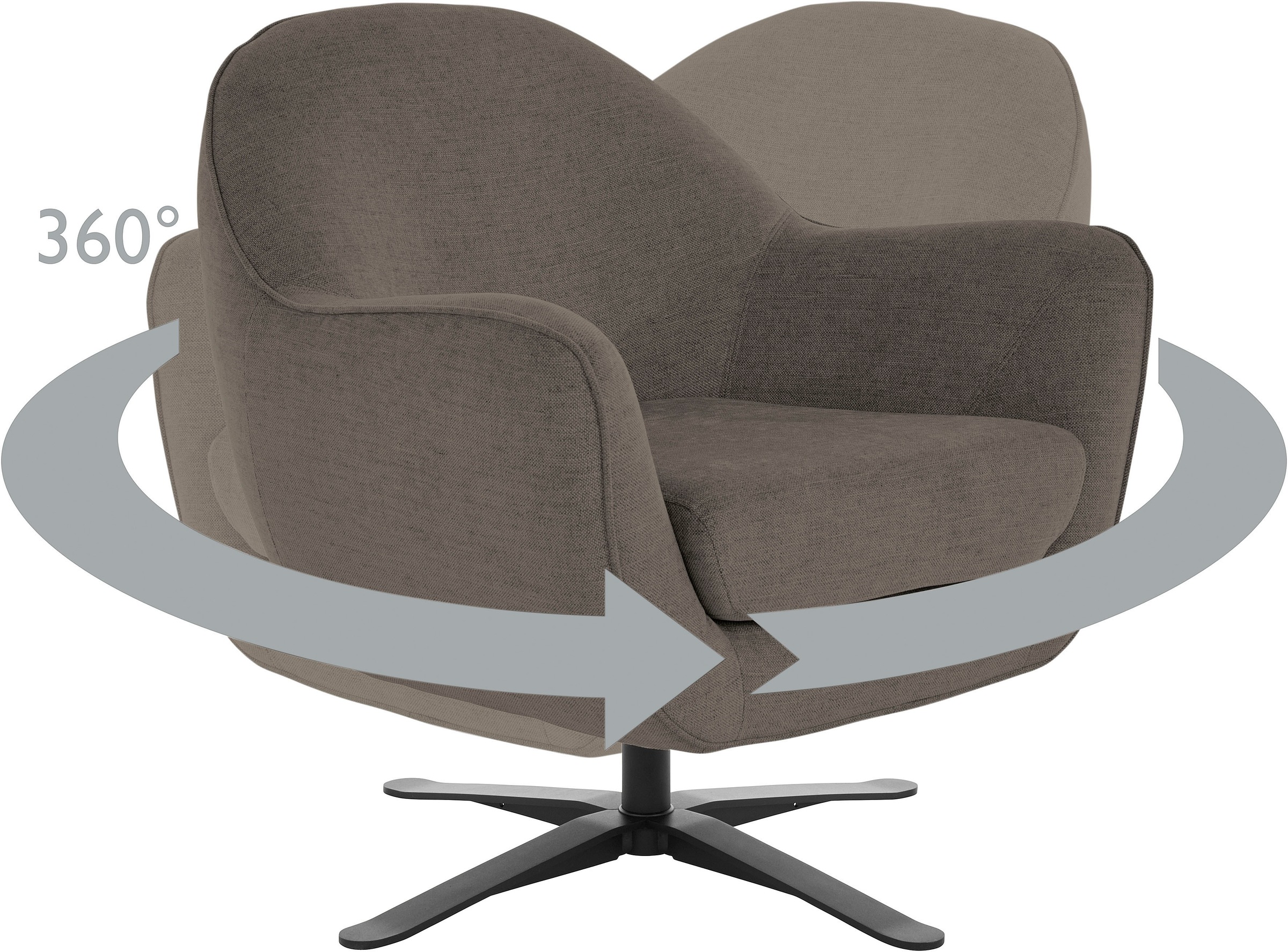 andas Drehsessel »Stavre, Loungesessel«, in moderner Optik, mit elegantem Drehfuß