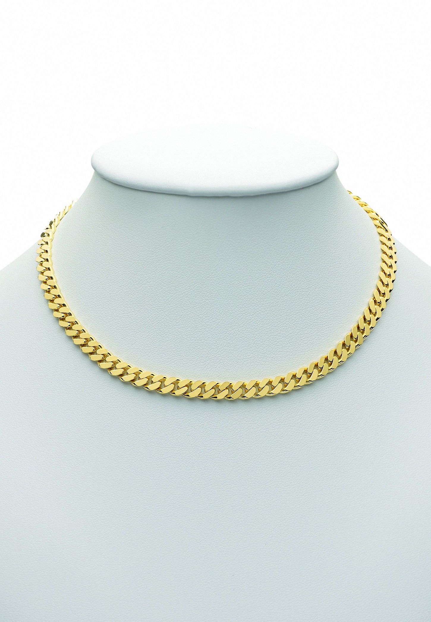 Adelia´s Silberkette »vergoldet Flach Panzer Halskette 50 cm Ø 5,4 mm«