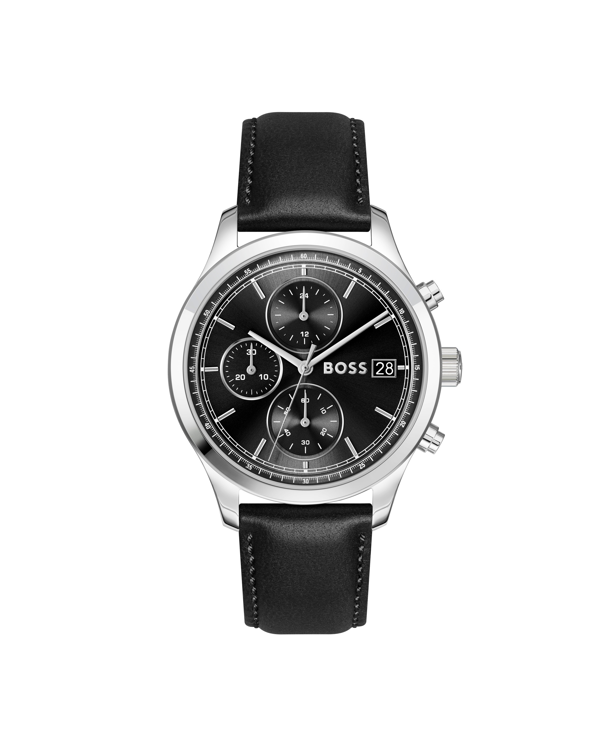 BOSS Chronograph »STRATUS« Quarzuhr, Armbanduhr, Herrenuhr, Lederarmband, analog, Tag