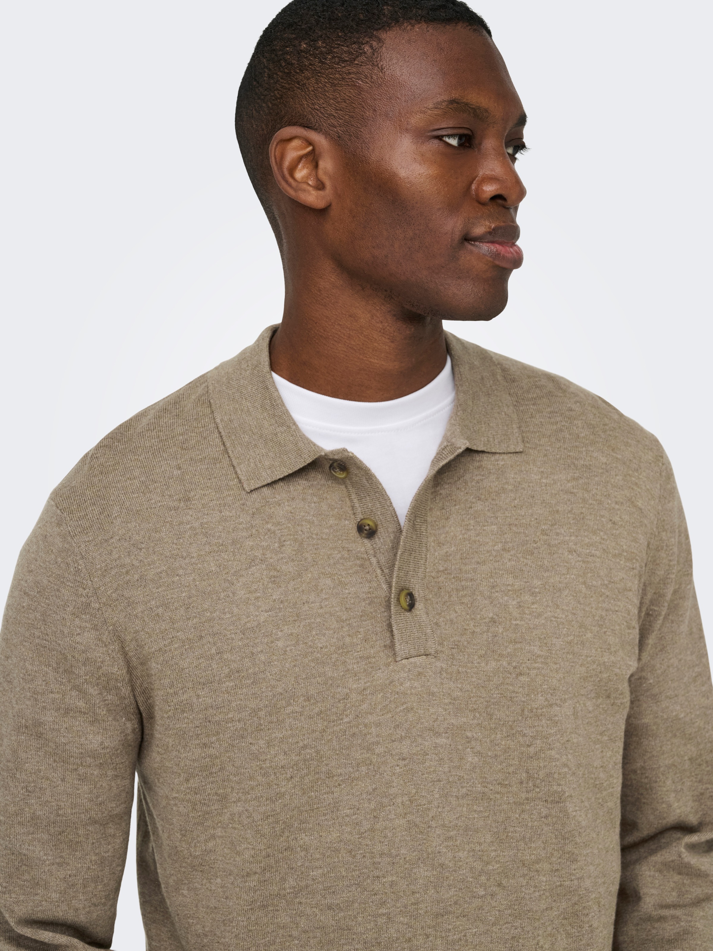 ONLY & SONS Polokragenpullover »ONSLOUI REG 12 LS MEL POLO KNIT«