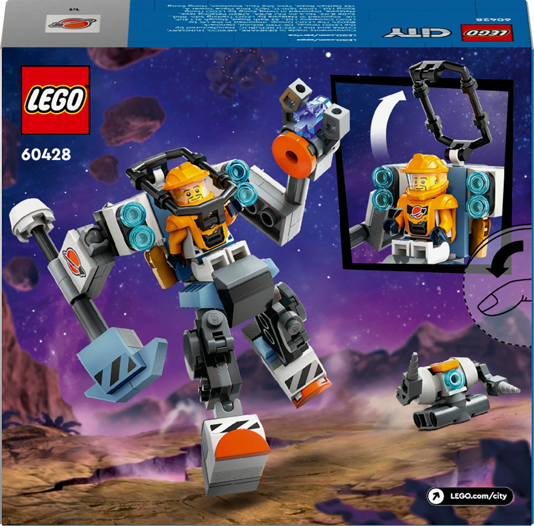 LEGO® Konstruktionsspielsteine »Weltraum-Mech (60428), LEGO City«, (140 St.), Made in Europe