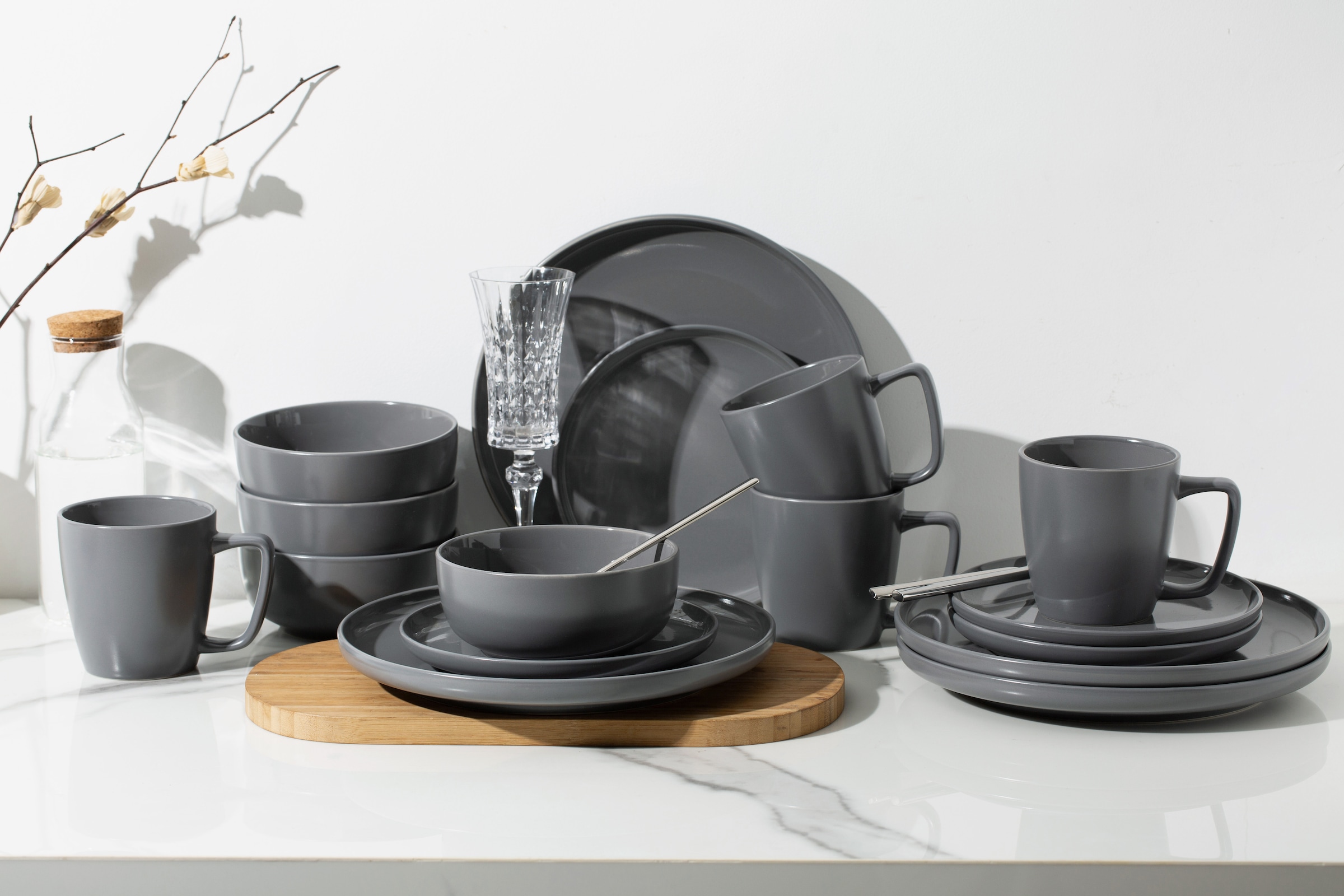 my home Geschirr-Set »Timula, außen matt, innen glänzend« spülmaschinenfest und mikrowellengeeignet