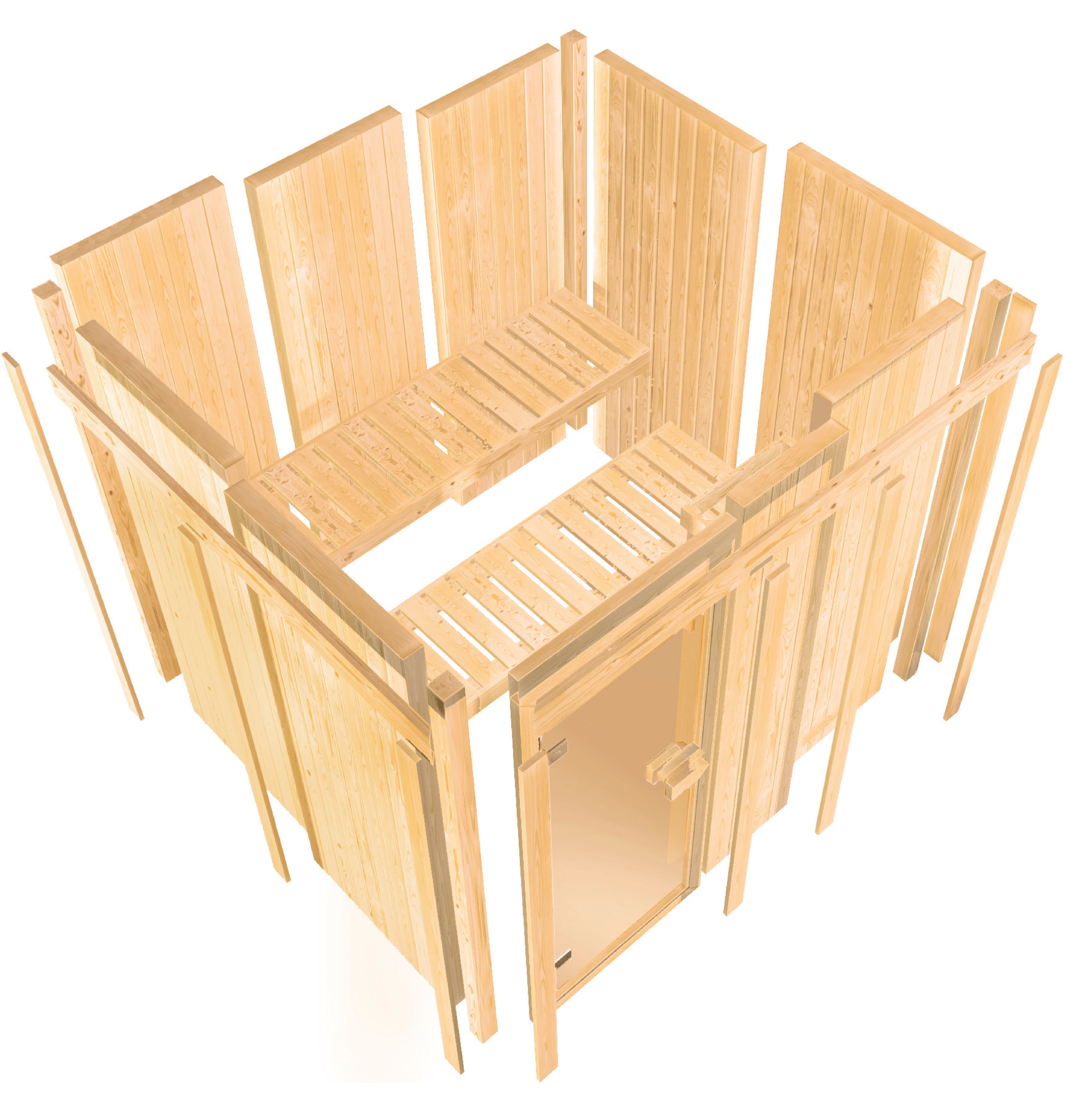 Karibu Sauna »Vivi 2« Set,  Mit 3,6 kW Ofen und externe Steuerung easy