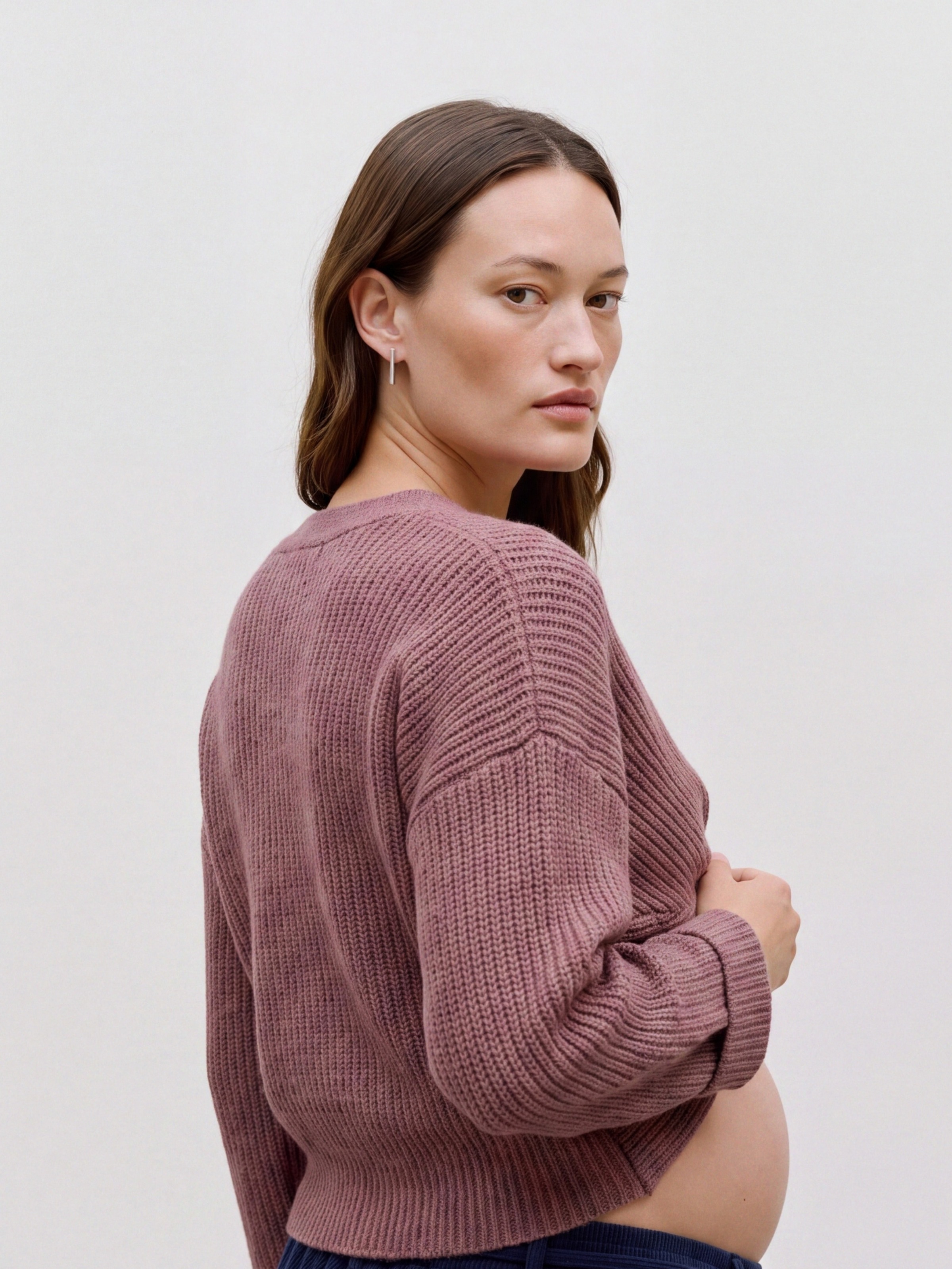 Mamalicious Strickpullover »MLSVALA L/S CROP KNIT TOP NOOS« Kunstfaser, regular fit