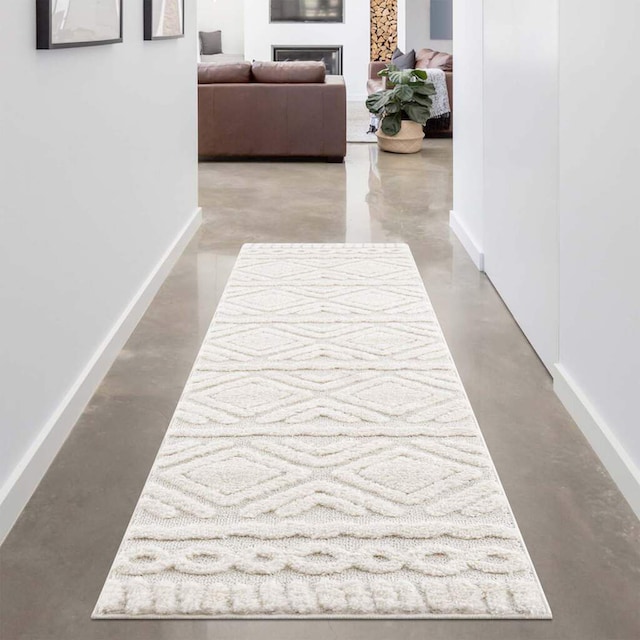 Carpet City Hochflor-Läufer »Focus 3382«, rechteckig, Boho-Teppich,  besonders weich, Hoch Tief Struktur, Wohnzimmer bei OTTO online