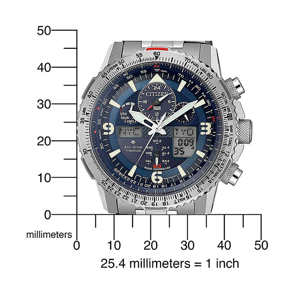 Citizen Funkchronograph »Promaster Skyhawk«, Armbanduhr, Herrenuhr,Solar, Stoppfunktion,Titan,bis 20bar wasserdicht