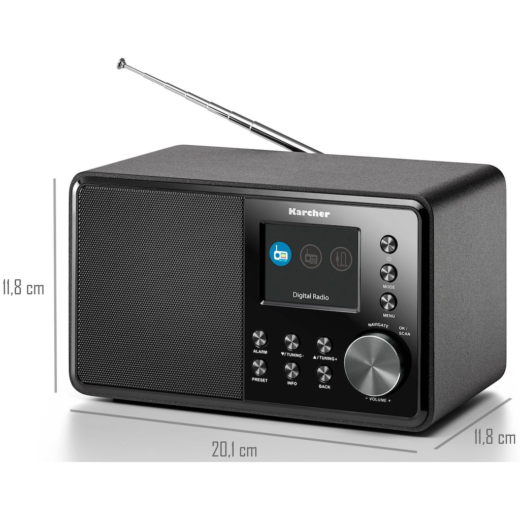 Karcher Digitalradio (DAB+) »DAB 3000«, (Digitalradio (DAB+)-FM-Tuner mit RDS-UKW mit RDS 3 W)