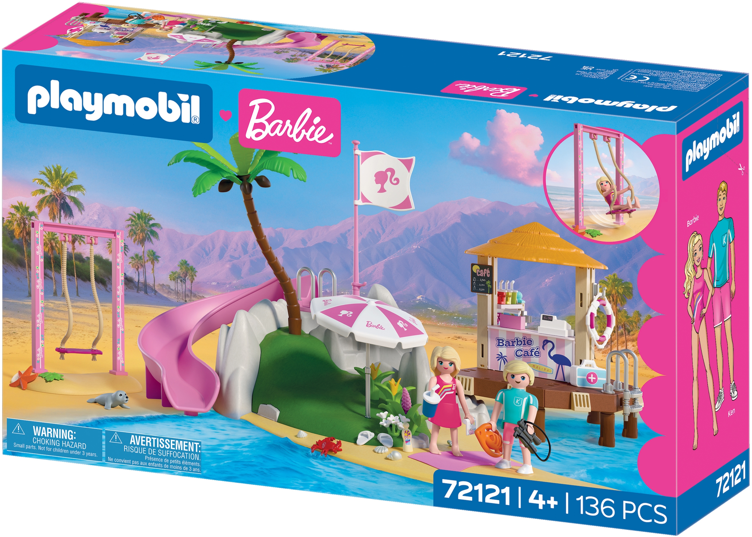 Playmobil® Konstruktions-Spielset »PLAYMOBIL x Barbie™ Strand Café (72121), Barbie™« Made in Europe