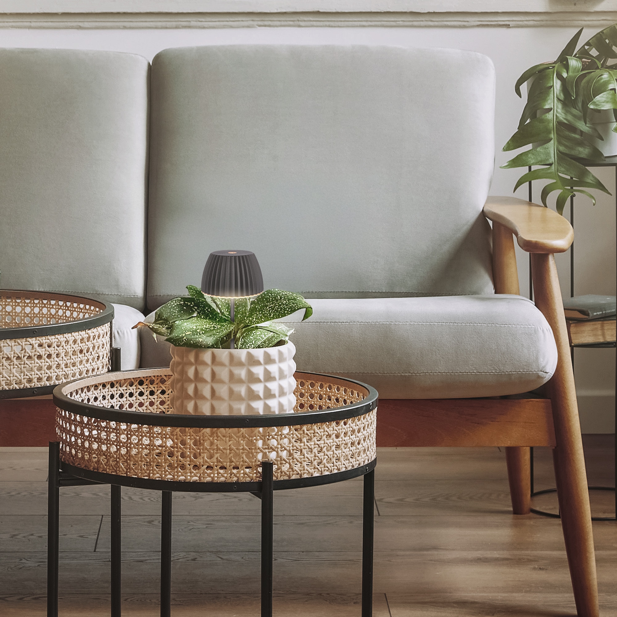 Briloner Leuchten LED Außen-Tischleuchte »RIFFLE« LED-Modul 1 Stk. Warmweiß 8,5x80,5 cm, Akku tauschbar, Outdoor, Balkon, Terrasse