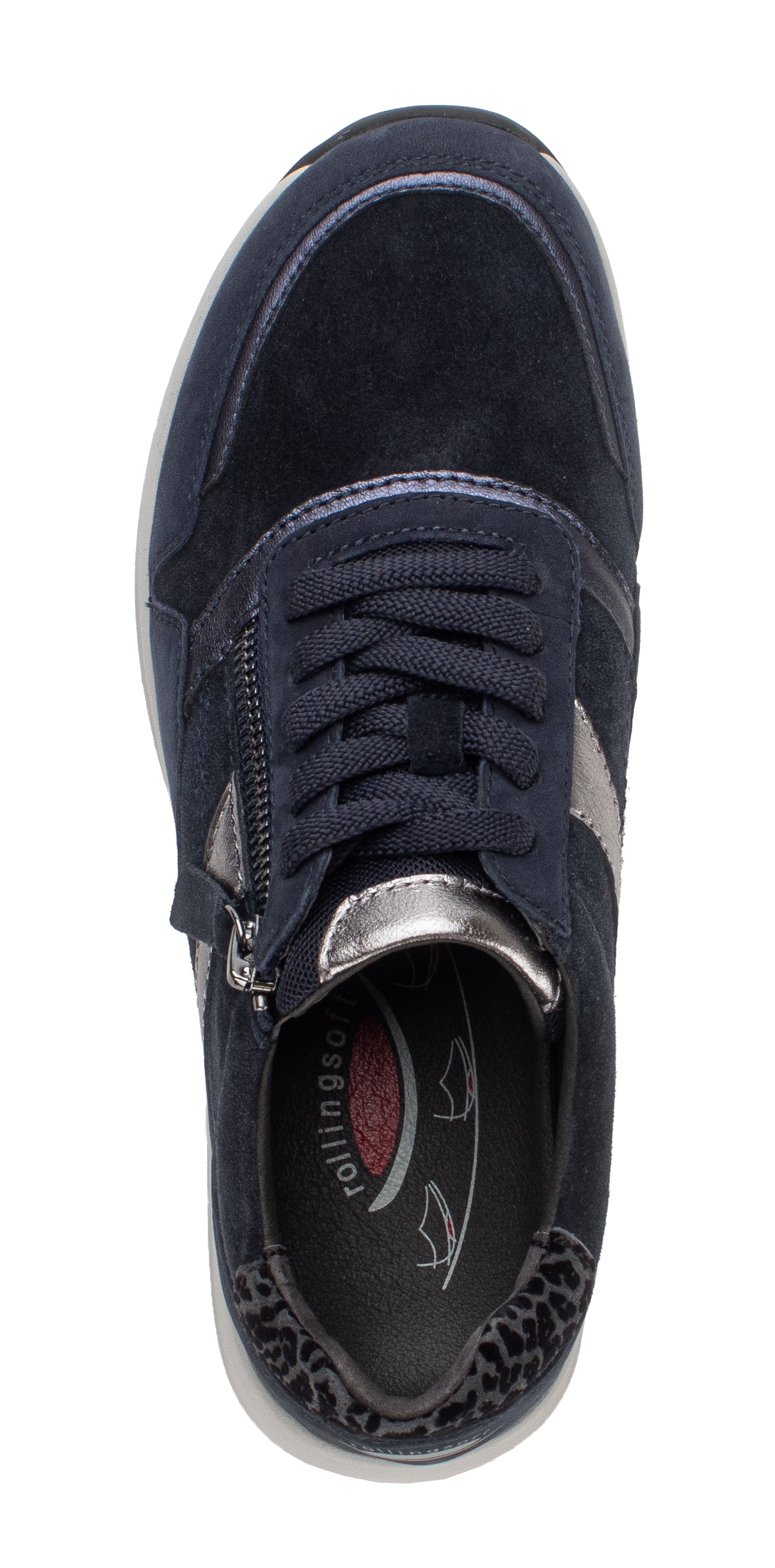 rollingsoft Keilsneaker  , Schnürschuh, Halbschuh, Freizeitschuh mit seitlichem Reißverschluss