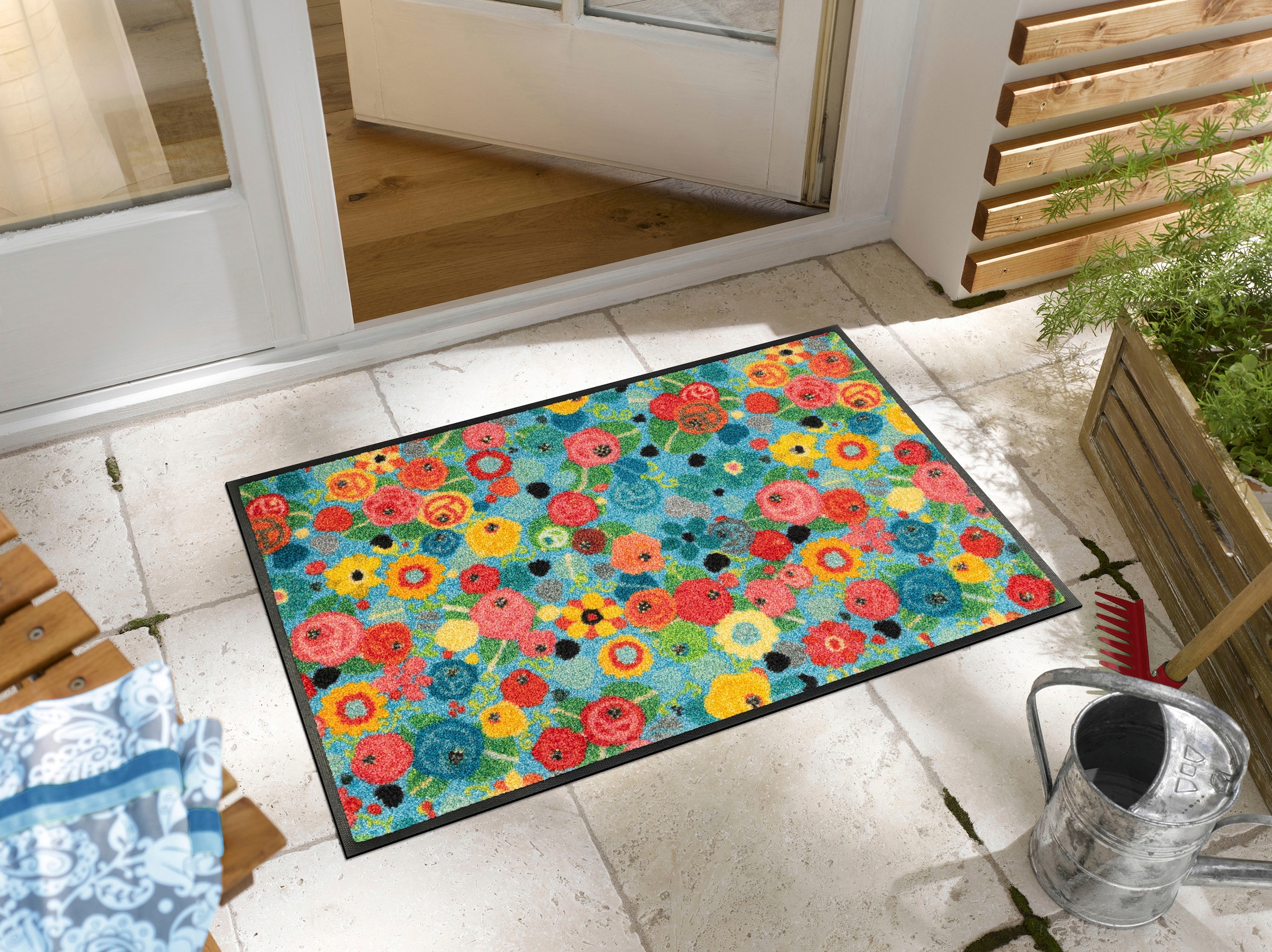 wash+dry by Kleen-Tex Fußmatte »Flower Power«, rechteckig, 7 mm Höhe