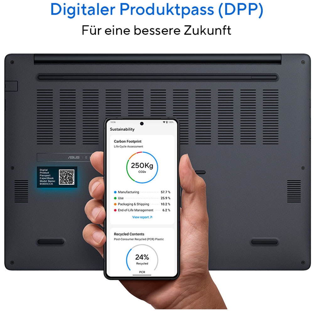 Asus Notebook »ExpertBook B5 B5605CCA-PL0034X« 40,6 cm / 16 ″ Intel Core Ultra 5 Intel Graphics 512 GB SSD