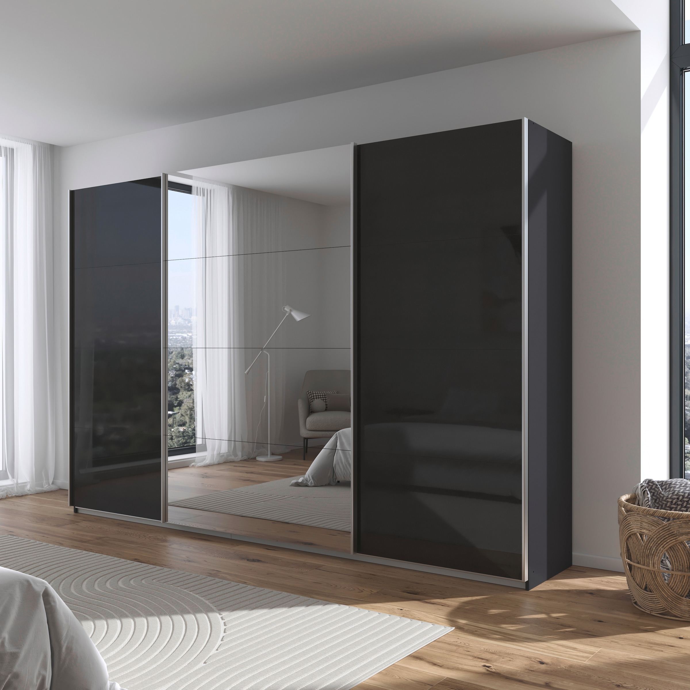 rauch Schwebetürenschrank »Kleiderschrank Schrank Garderobe AGORDO«, Top Innenausstattung, in 4 Breiten und 2 Höhen MADE IN GERMANY