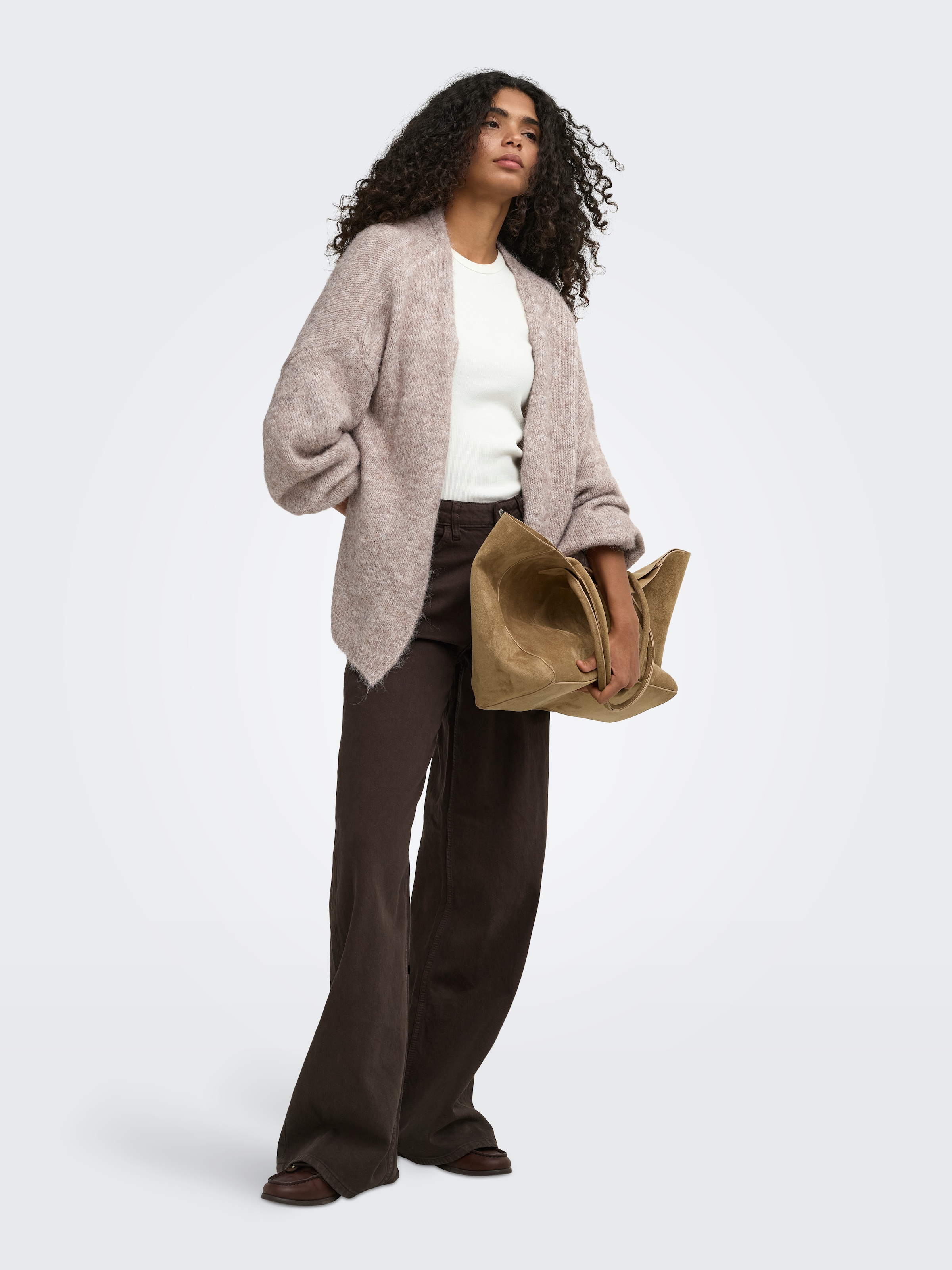 ONLY Strickjacke »ONLNELLIE LS OPEN CARDIGAN KNT« Materialmix, regular fit