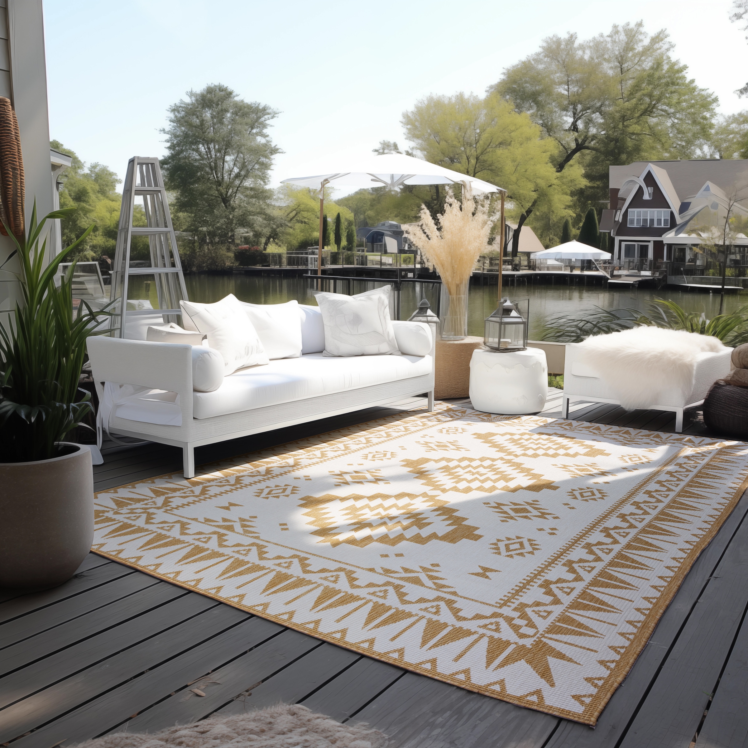 ELLE DECORATION Teppich »Dynamic, In- und Outdoor«, rechteckig, Flachgewebe, In-& Outdoor, Modern, Wendeteppich, Balkon, Wohnzimmer