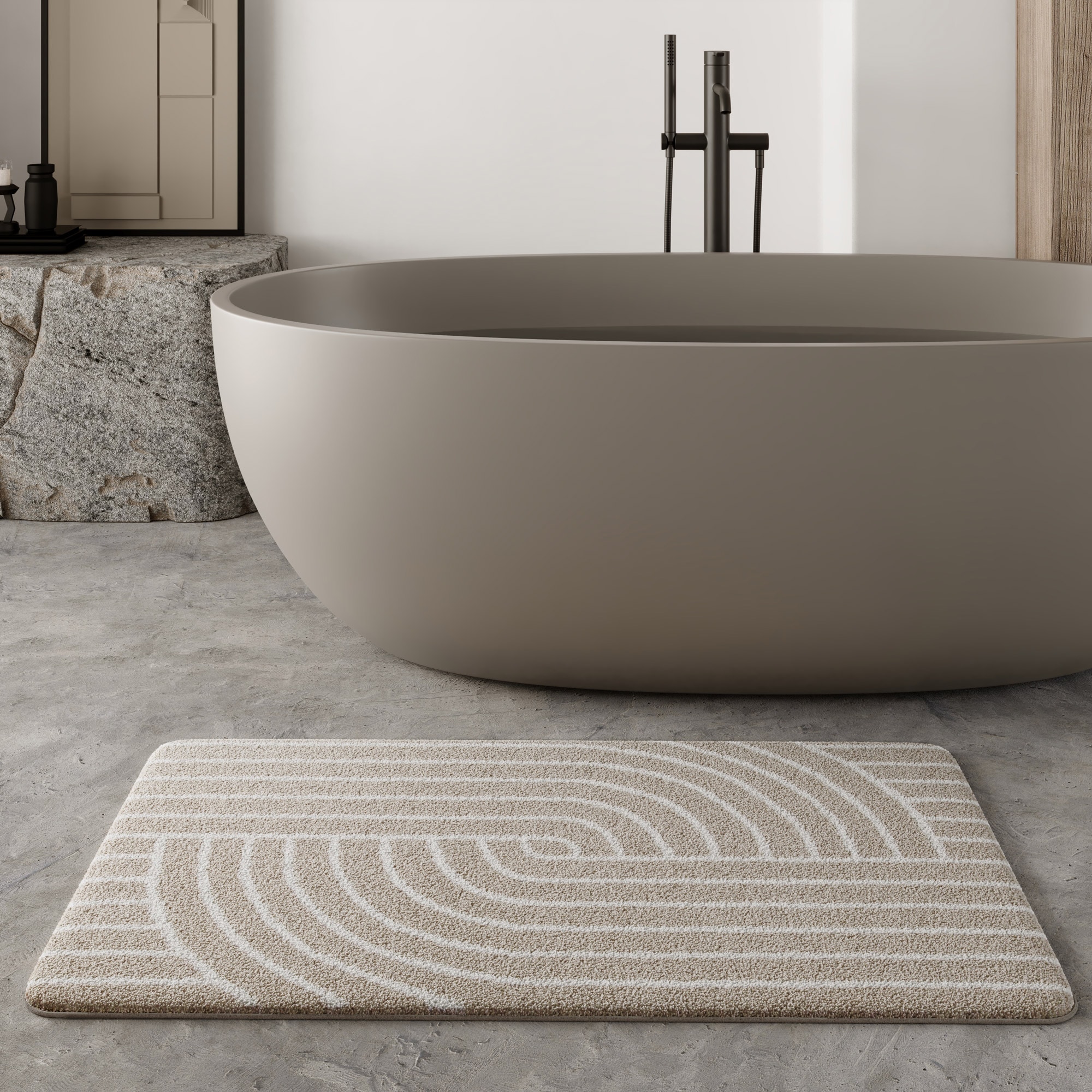 Wecon home Basics Badematte »Hilda«, waschbar, rutschfest, strapazierfähig, pflegeleicht mit Retro Muster