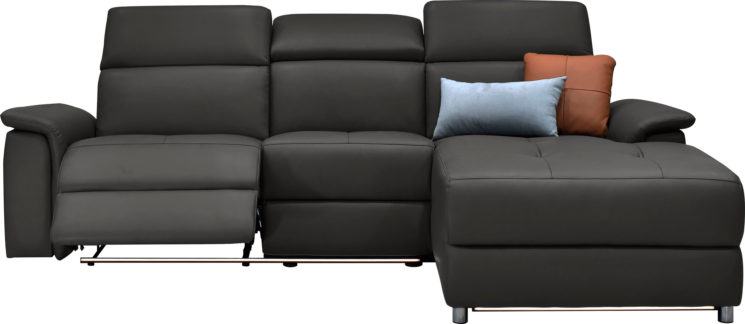 Places of Style Ecksofa »Pareli, L-Form, 259cm,m. Recamiere, Echtleder, Kunstleder, Webstoff«, man. o. elektr. Relaxfunktion, USB/Kopfteilverstellg u. LED