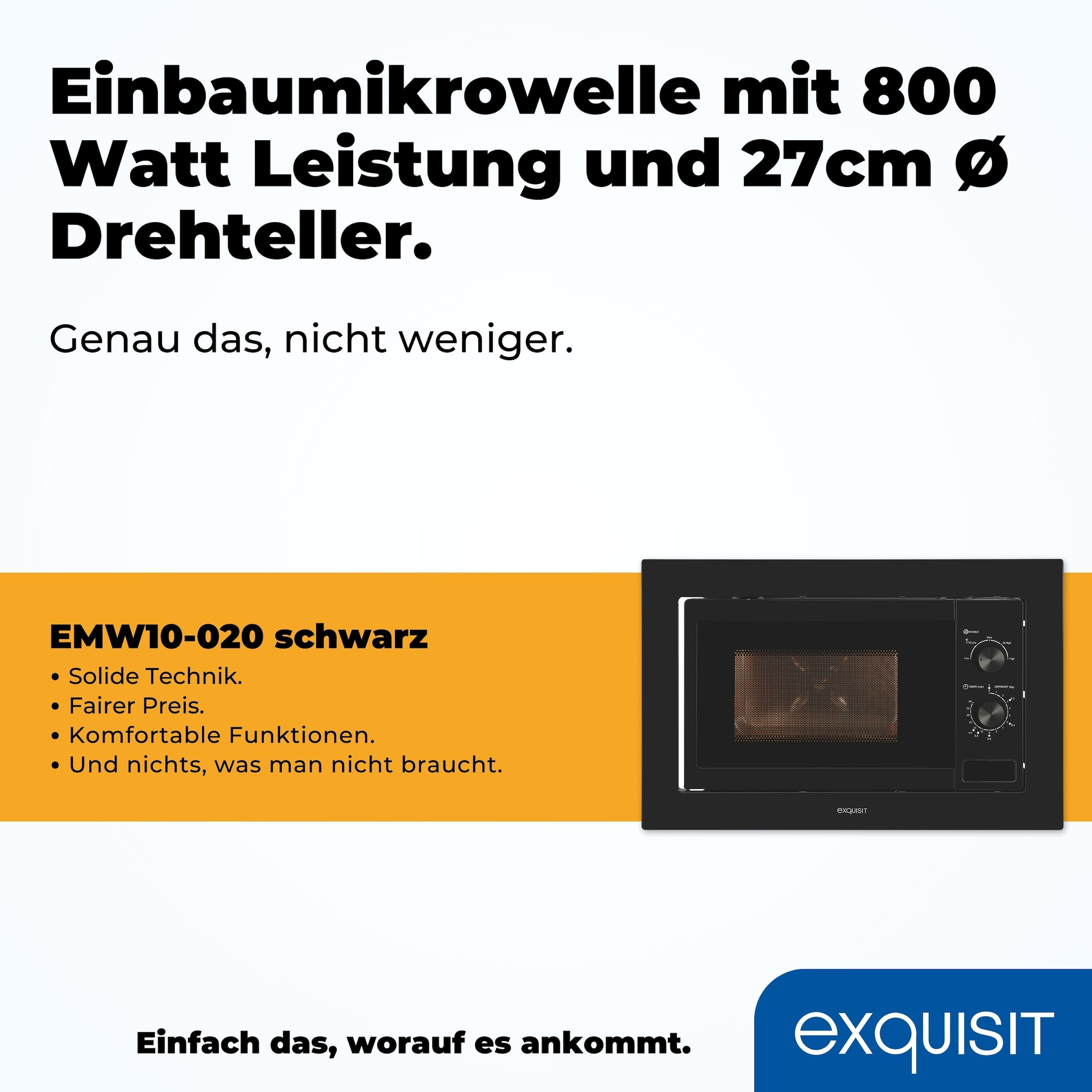 exquisit Einbau-Mikrowelle »EMW10-020«, Mikrowelle, 1300 W