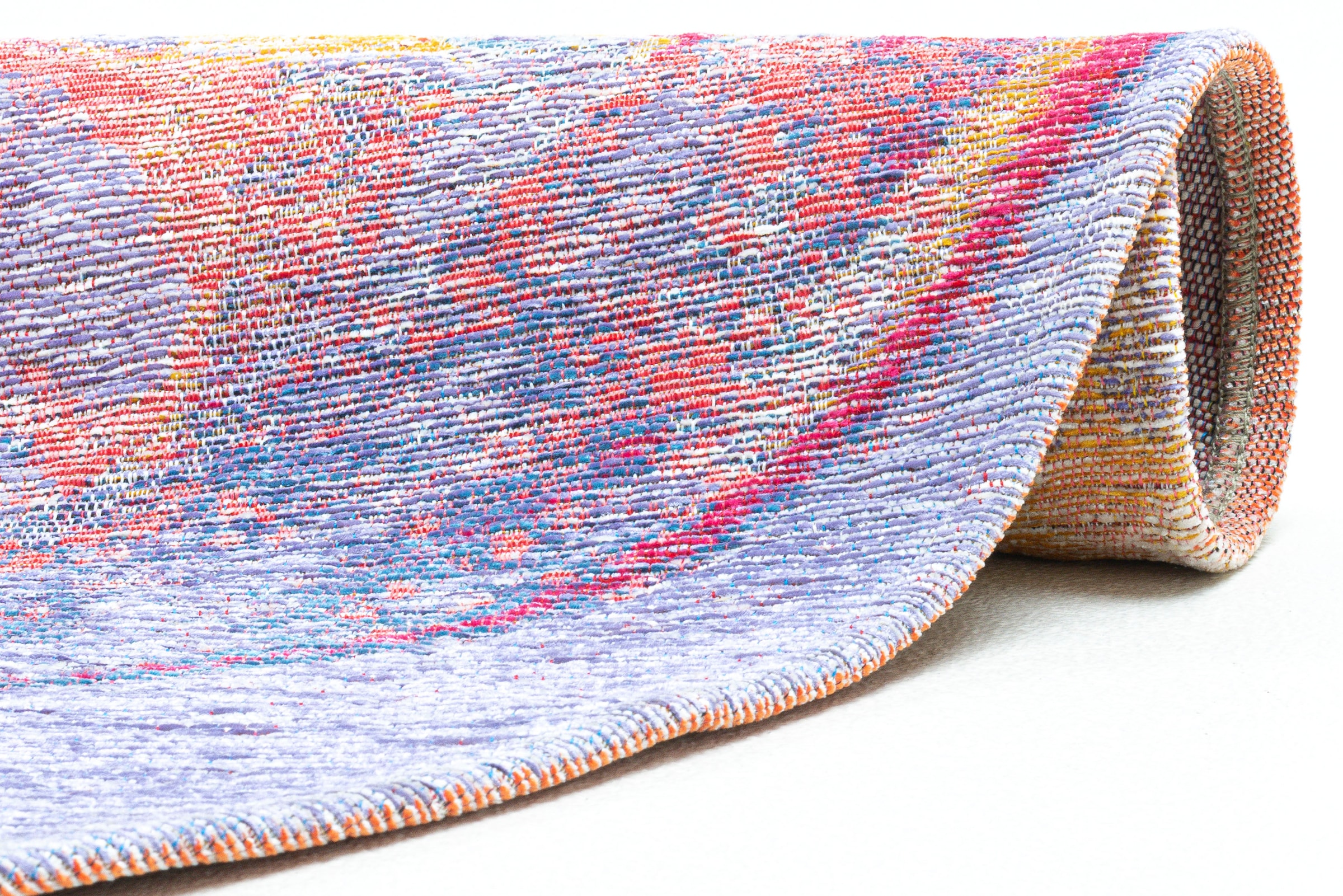 Sansibar Teppich »Keitum 013«, rund, 3 mm Höhe, Flachgewebe, modernes Design