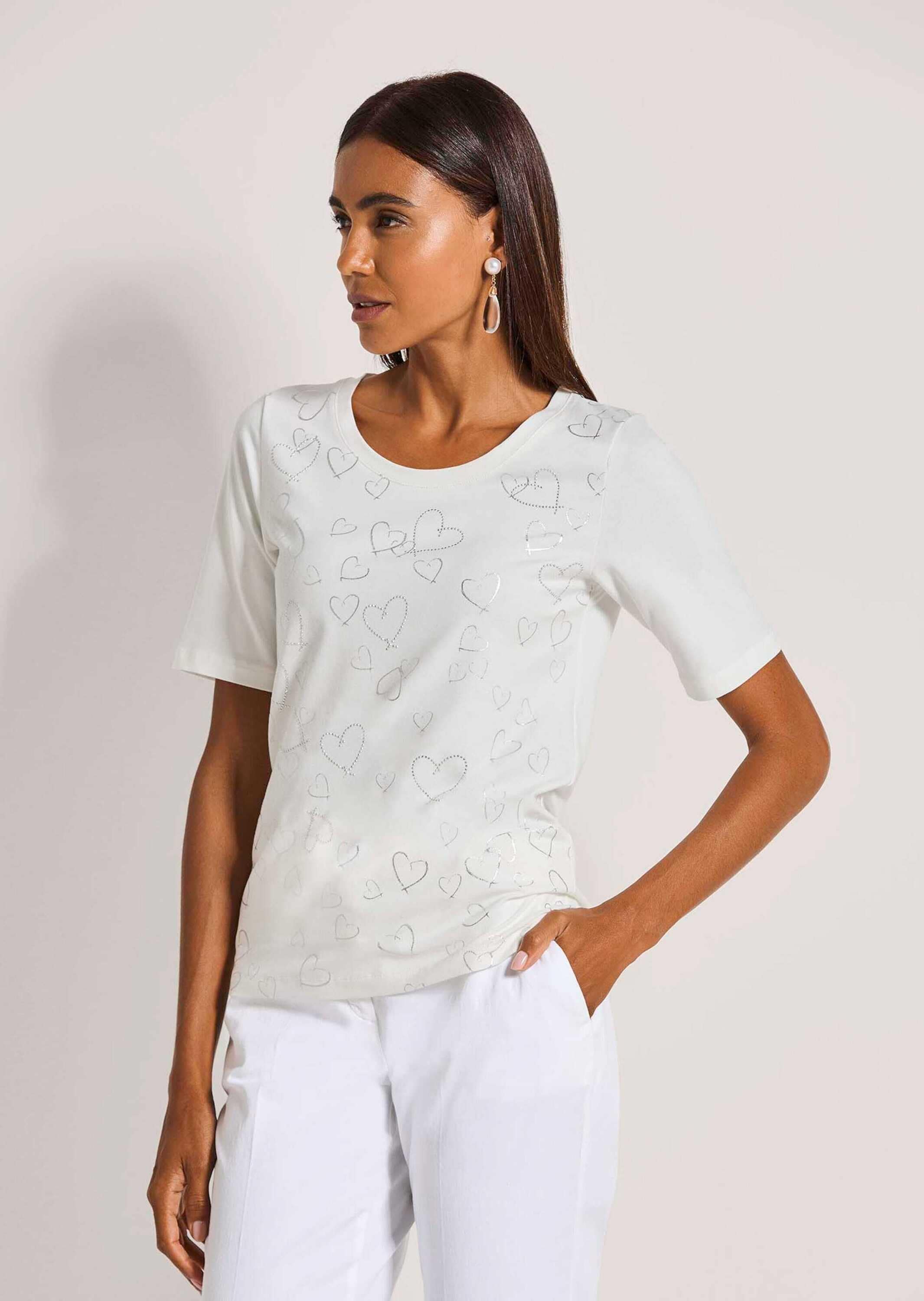 MADELEINE Kurzarmshirt »Shirt Print-Shirt mit Rundhals, Kurzarm« Strasssteine