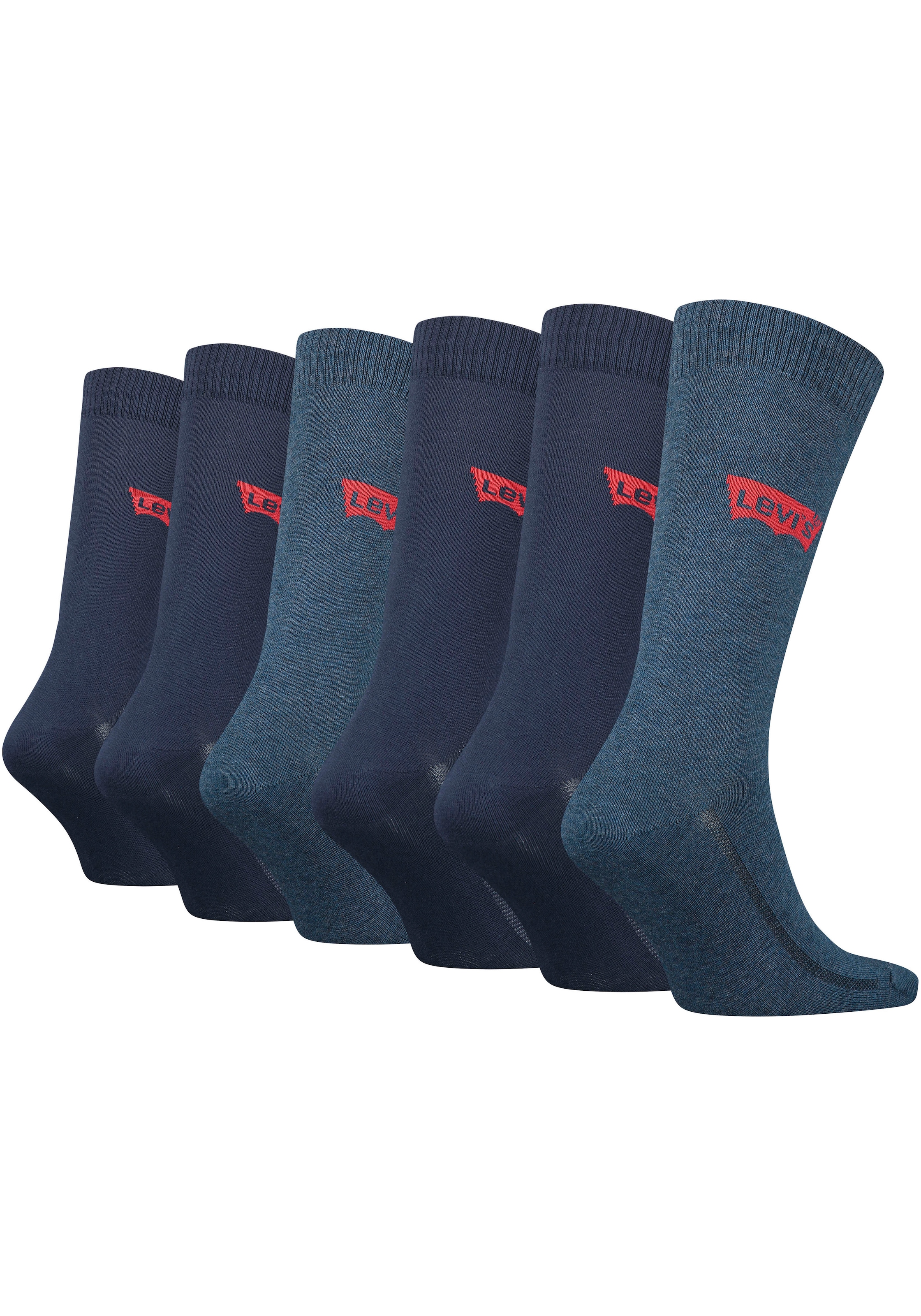 Levi's® Socken, (Packung, 6 Paar, 6er-Pack), mit breitem Logobund