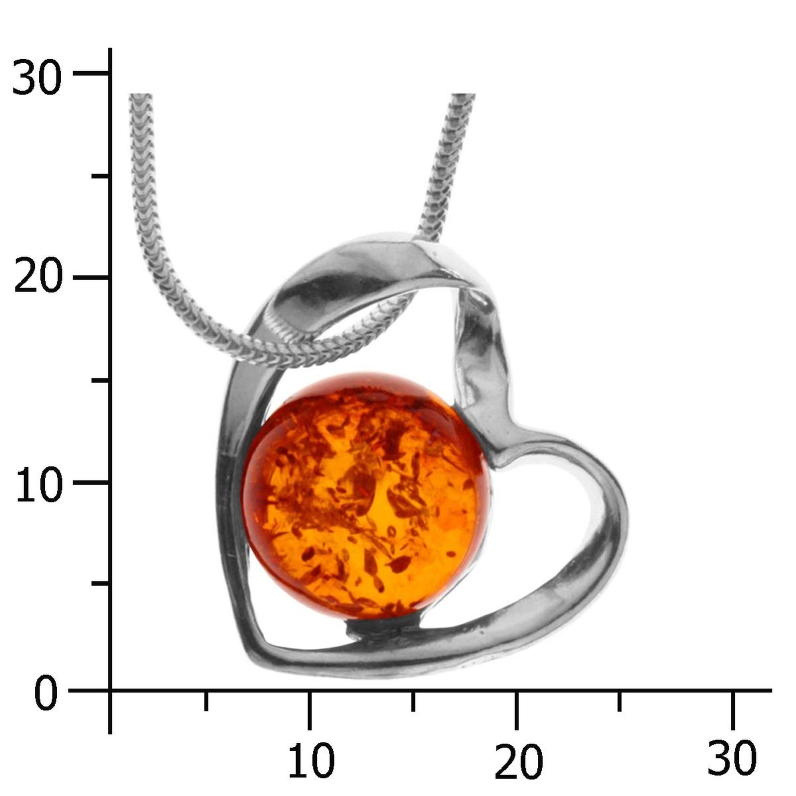 OSTSEE-SCHMUCK Kette mit Anhänger »- Gleiter-Herz - Silber 925/000 - Bernstein«