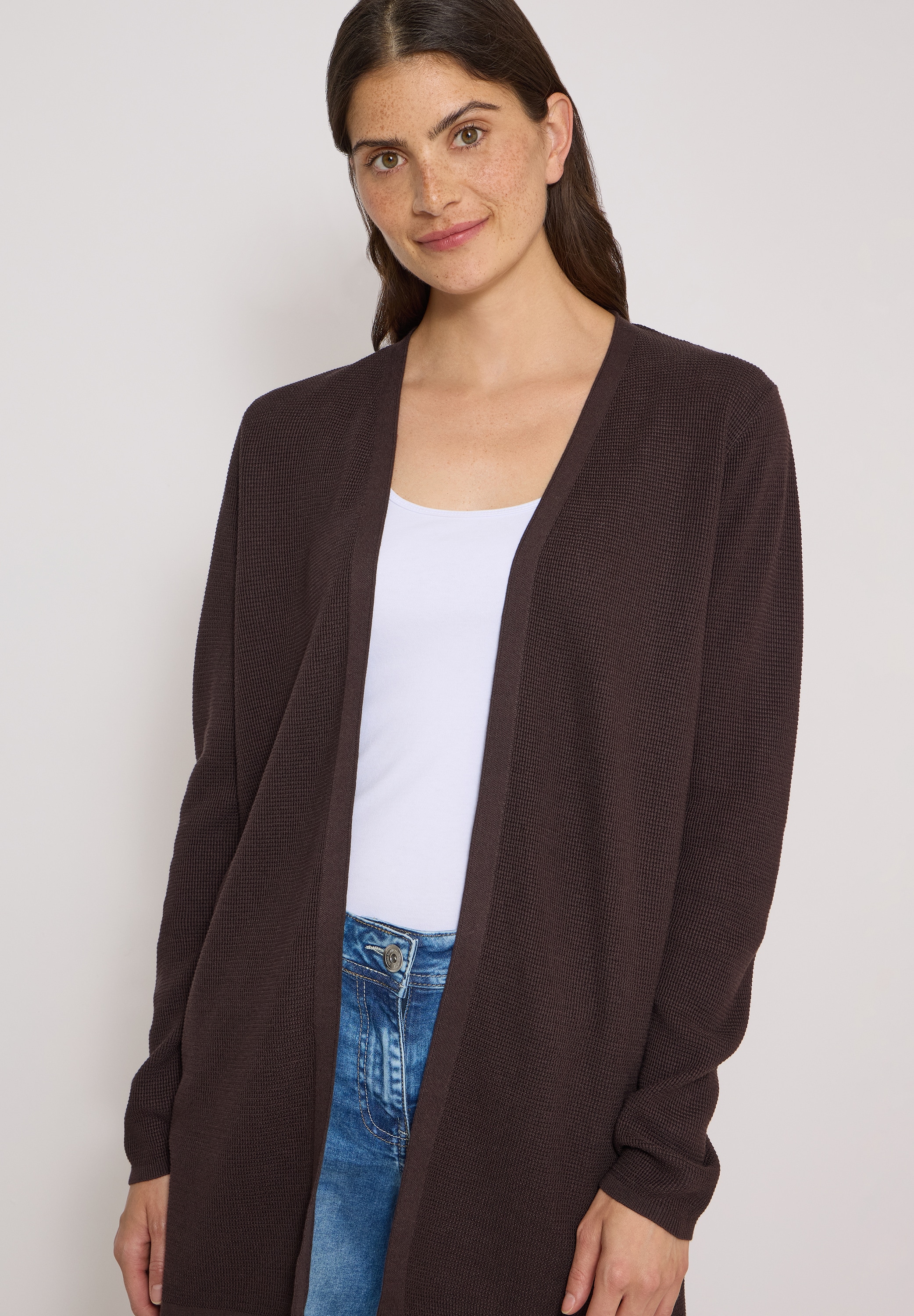 Cecil Longstrickjacke Waffelstrukturmuster