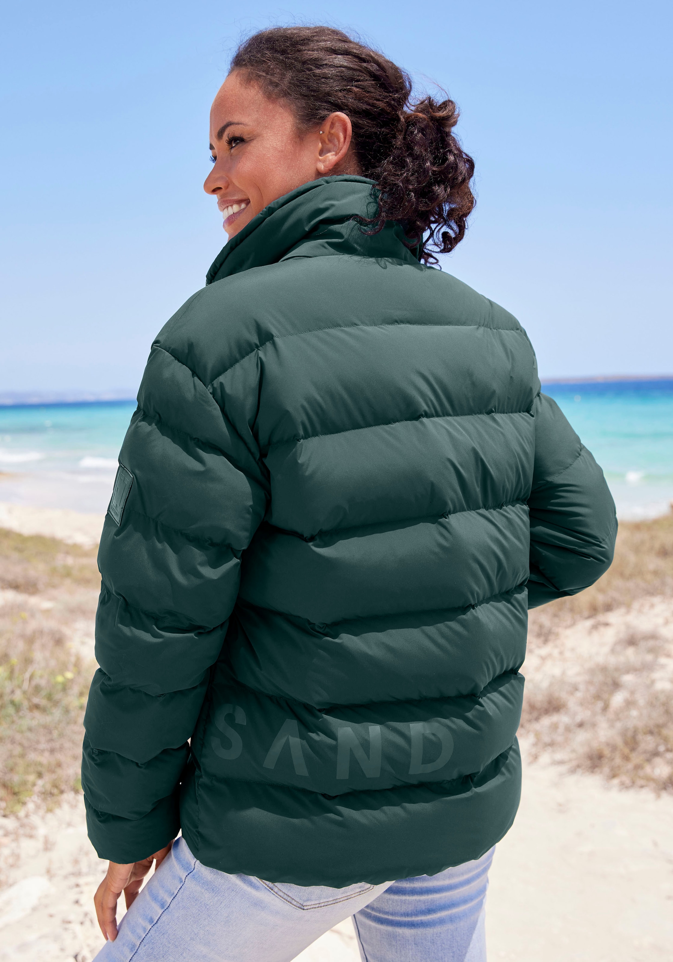 Elbsand Steppjacke, ohne Kapuze, mit hochschließendem Kragen