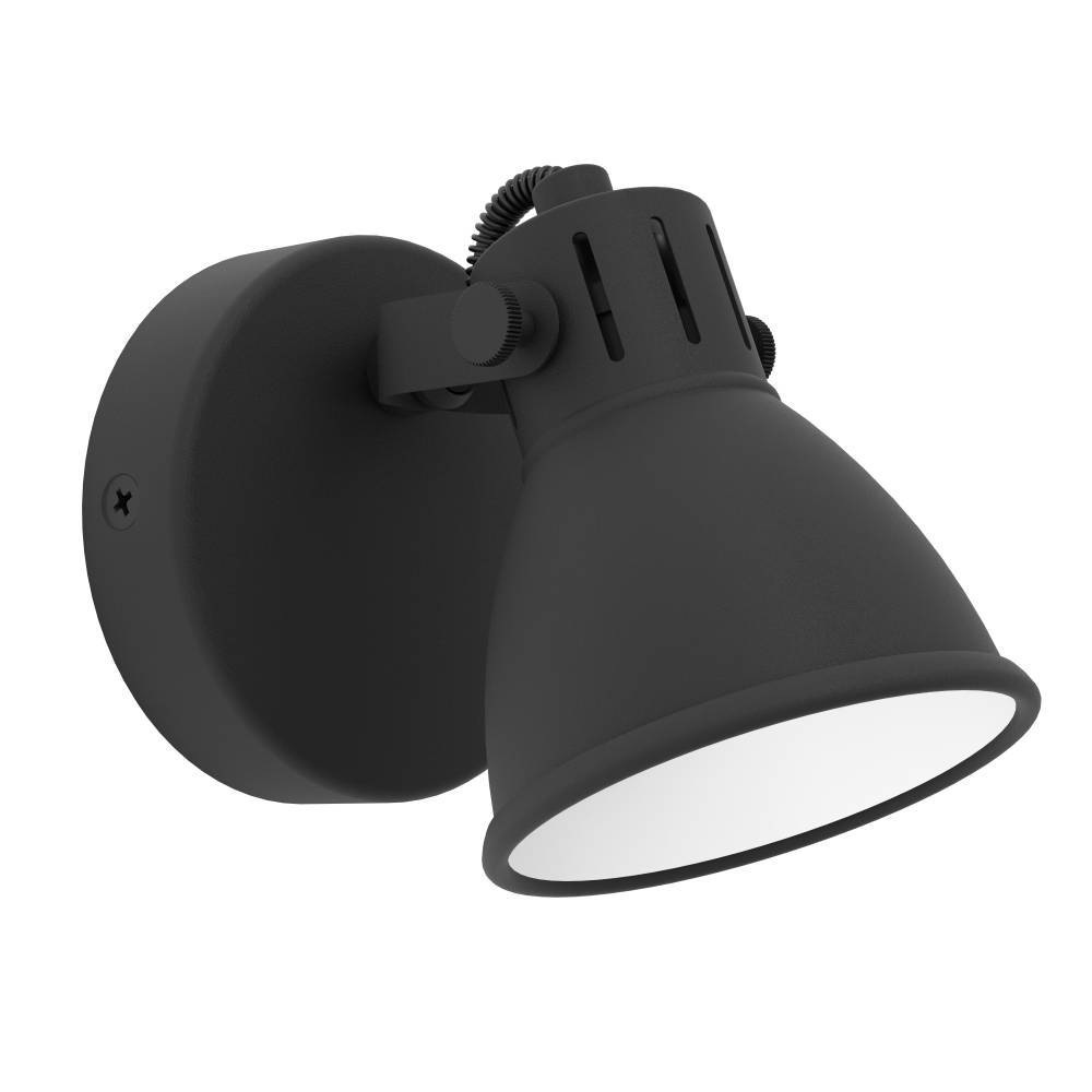 EGLO LED Wandleuchte »SERAS Wandlampe, Deckenstrahler, Spot, Flurlampe, schwarz, weiß«, 1 flammig, Leuchtmittel LED-Board-GU10 | LED wechselbar, Wohnzimmerlampe, Esszimmerlampe, schwenkbarer Spot, GU10, 17x10cm