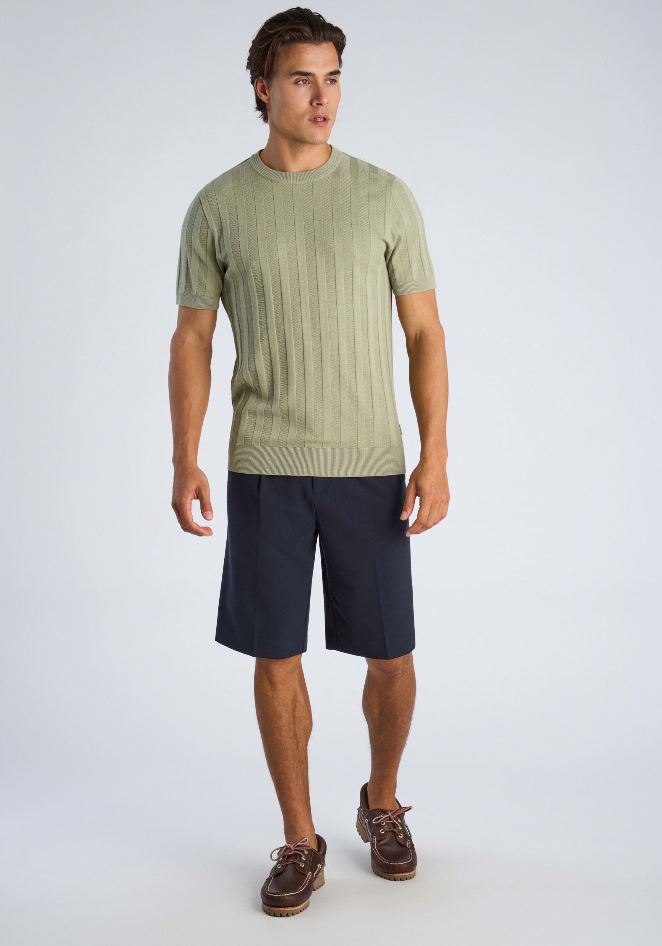 LINDBERGH Kurzarmpullover mit Struktur-Muster