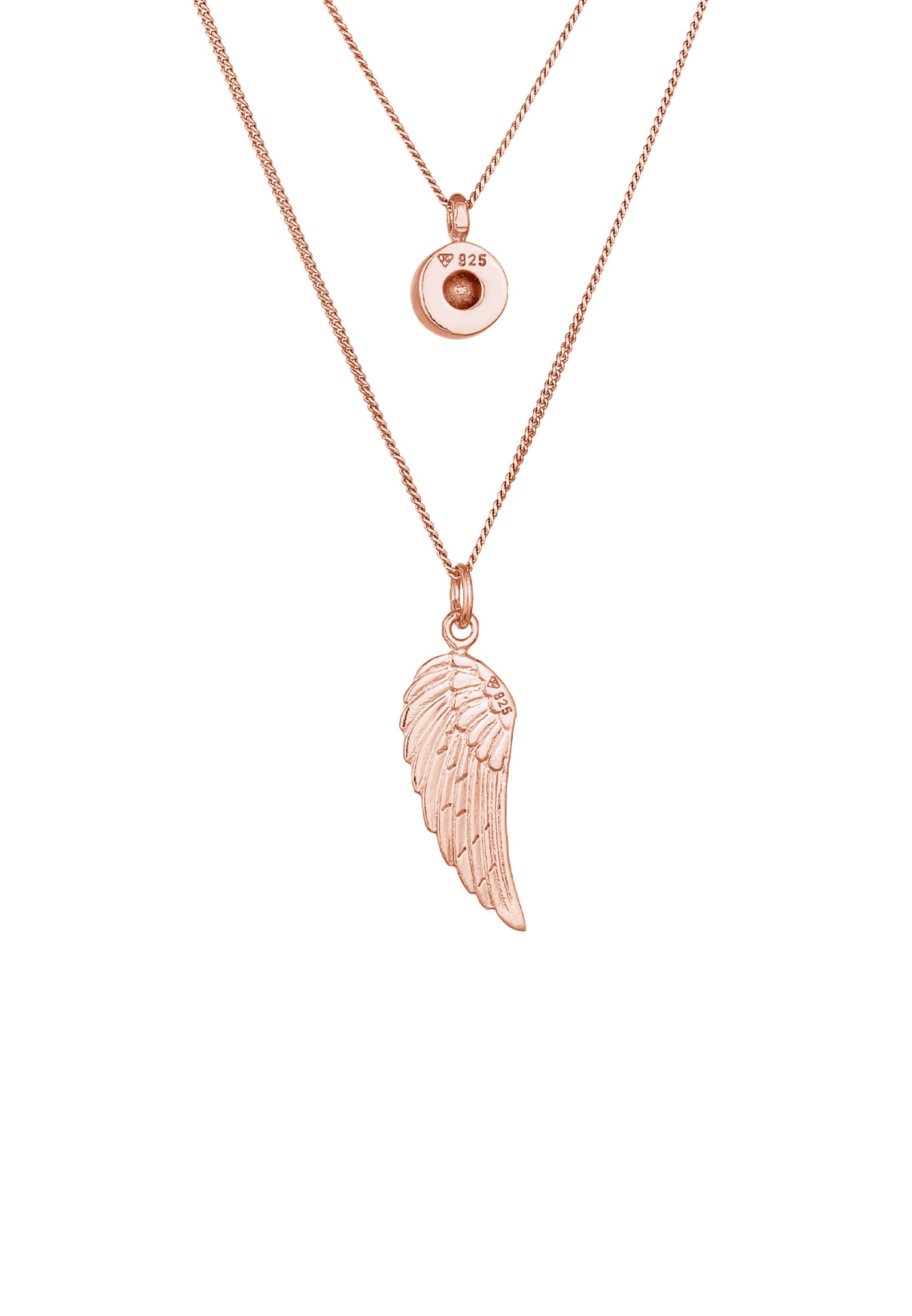 Elli Silberkette »Halskette Layer Flügel Symbol 925 Silber, mit Kristallen von Swarovski®«