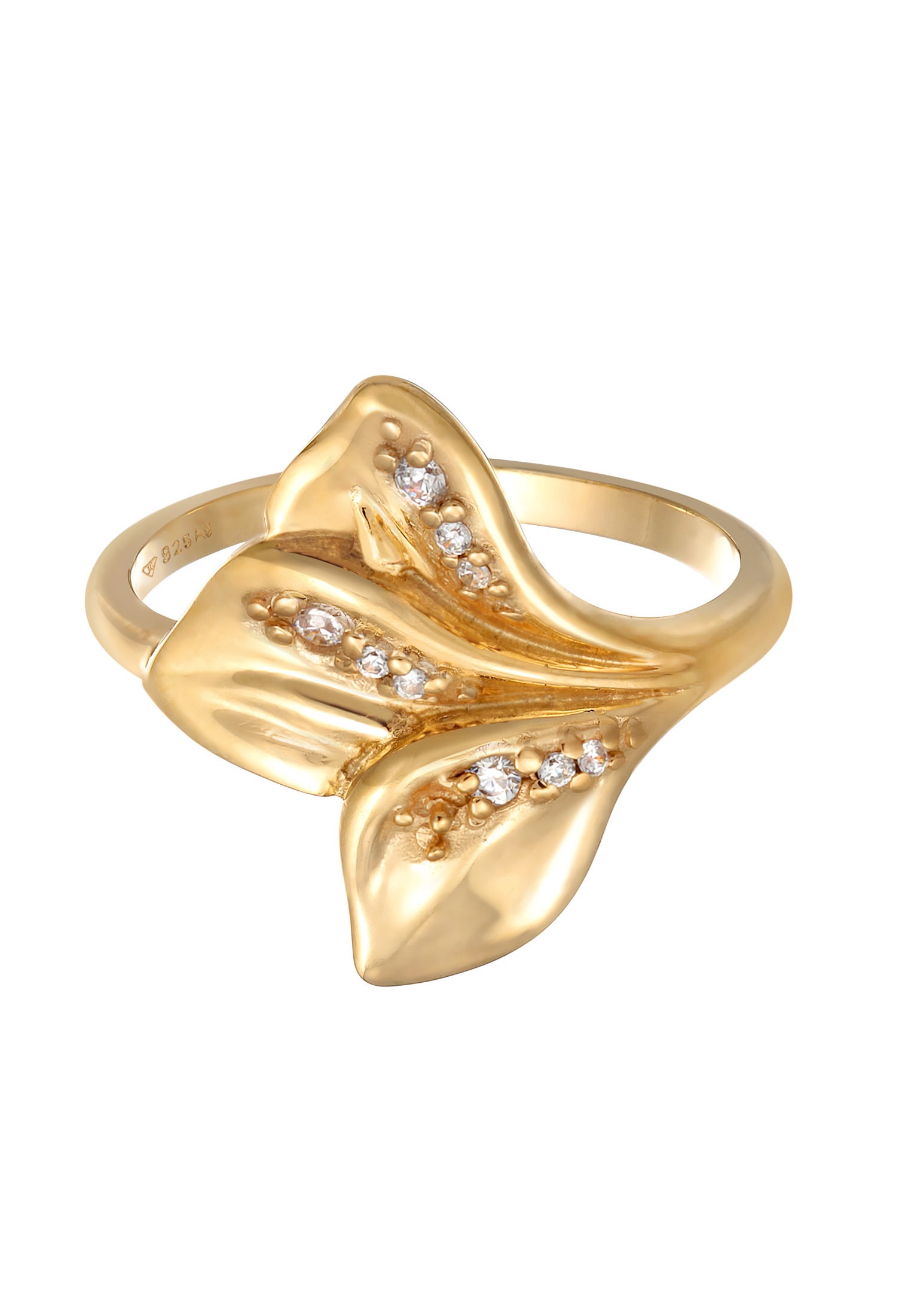 Elli Silberring »Ring Blätter Blüten Flower Design Zirkonia 925 Silber«
