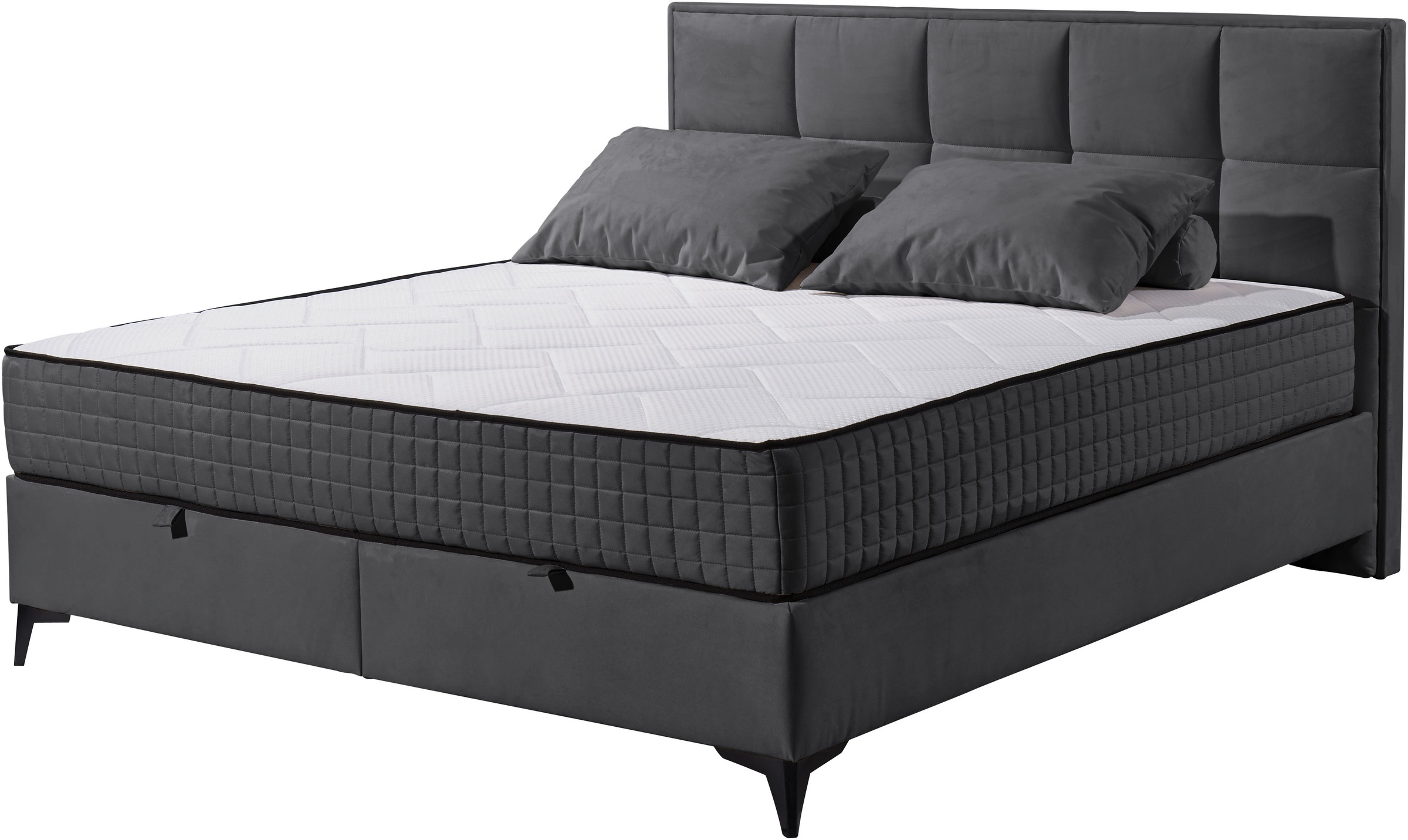 ED EXCITING DESIGN Boxbett »Monroe inkl. Bettkasten, erhältlich in den Breiten 160cm & 180cm« Duo-Matratze - feste Seite mit Kokosmatte