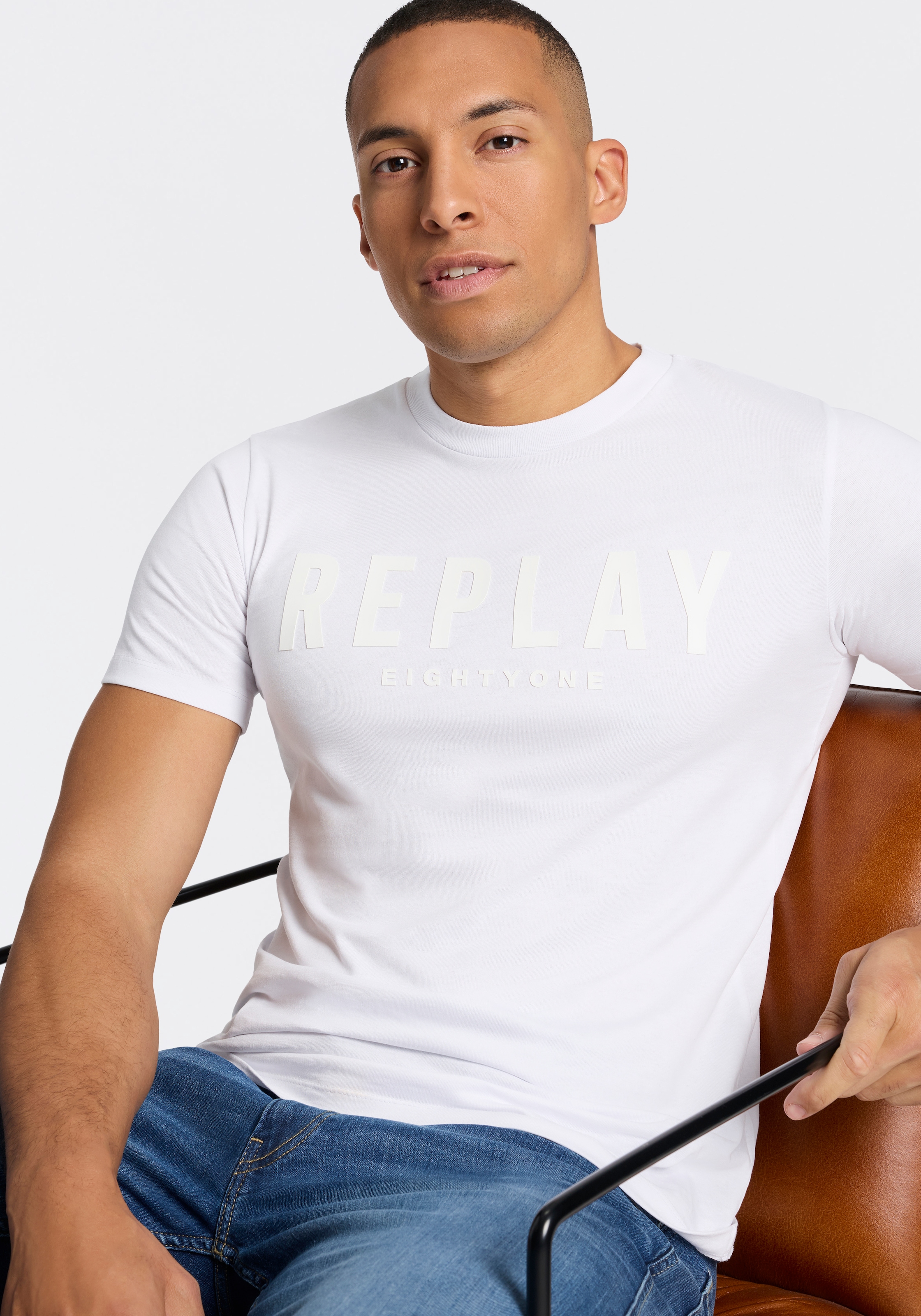 Replay T-Shirt Baumwoll-Qualität, Logoschriftzug