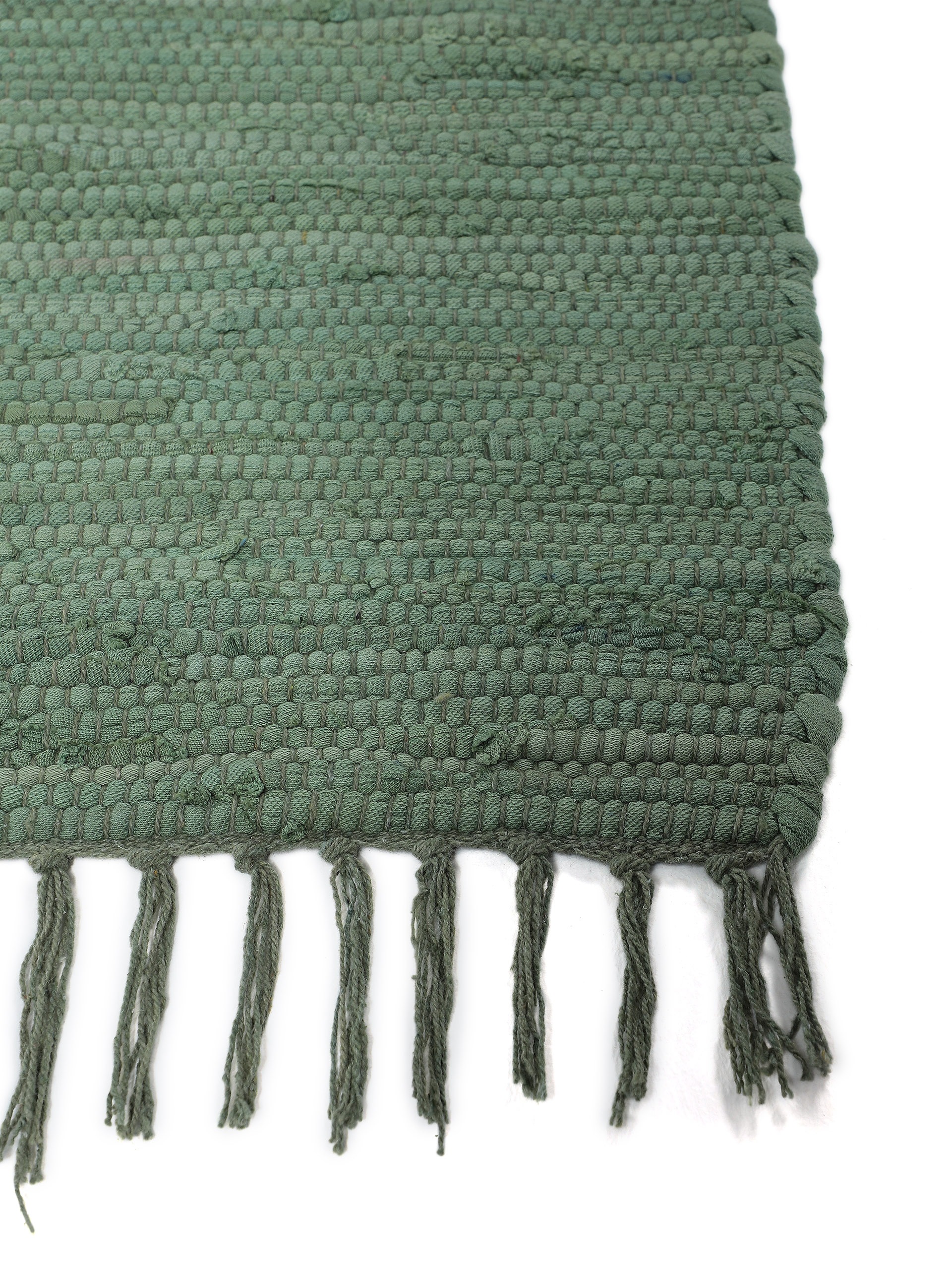 carpetfine Teppich »Kelim Chindi uni«, rechteckig, 5 mm Höhe, Wendeteppich, reine Baumwolle, handgewebt, Uni-Farben, mit Fransen