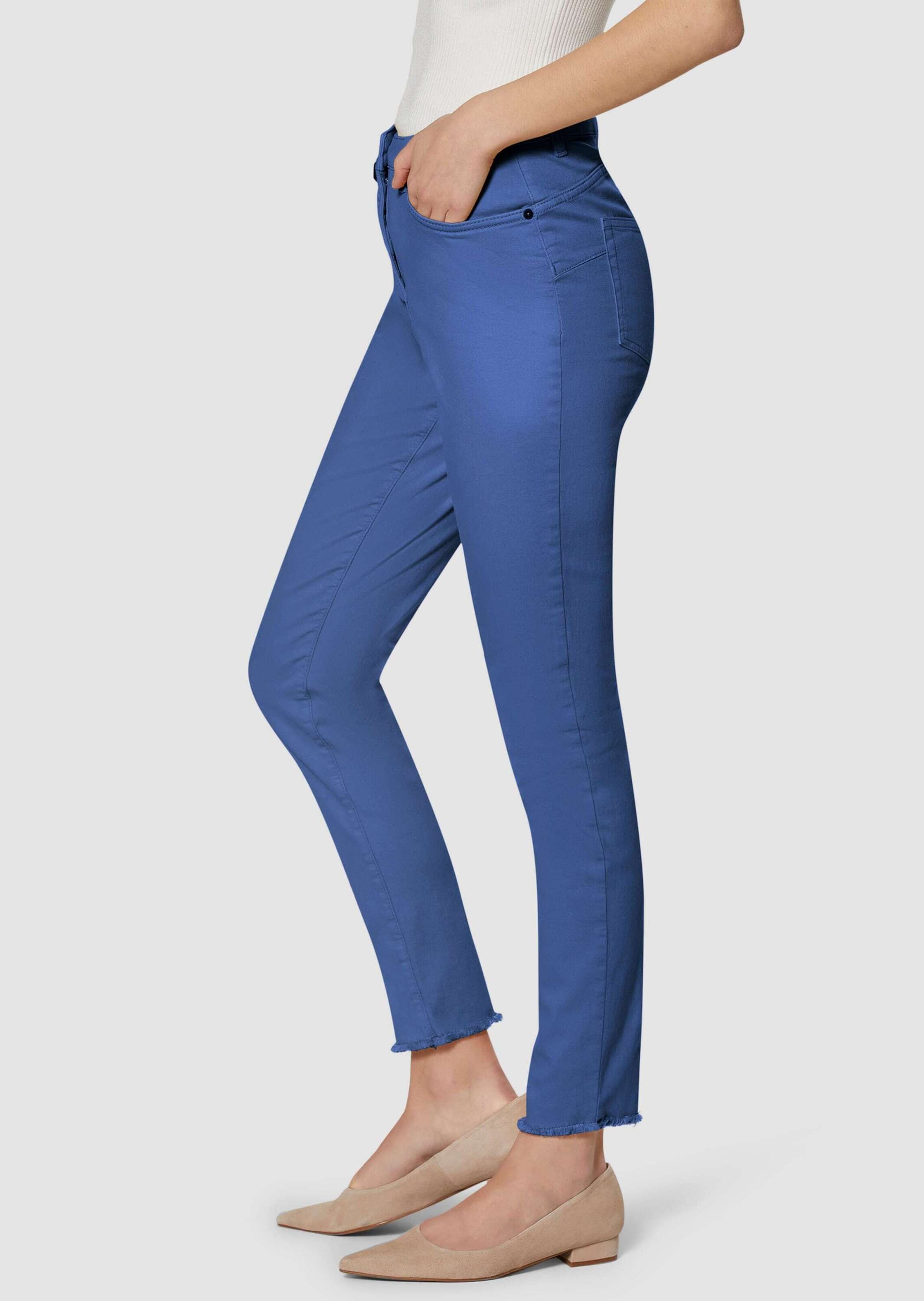 MADELEINE Regular-fit-Jeans »Jeans Mid Waist Skinny-Hose mit Fransen«