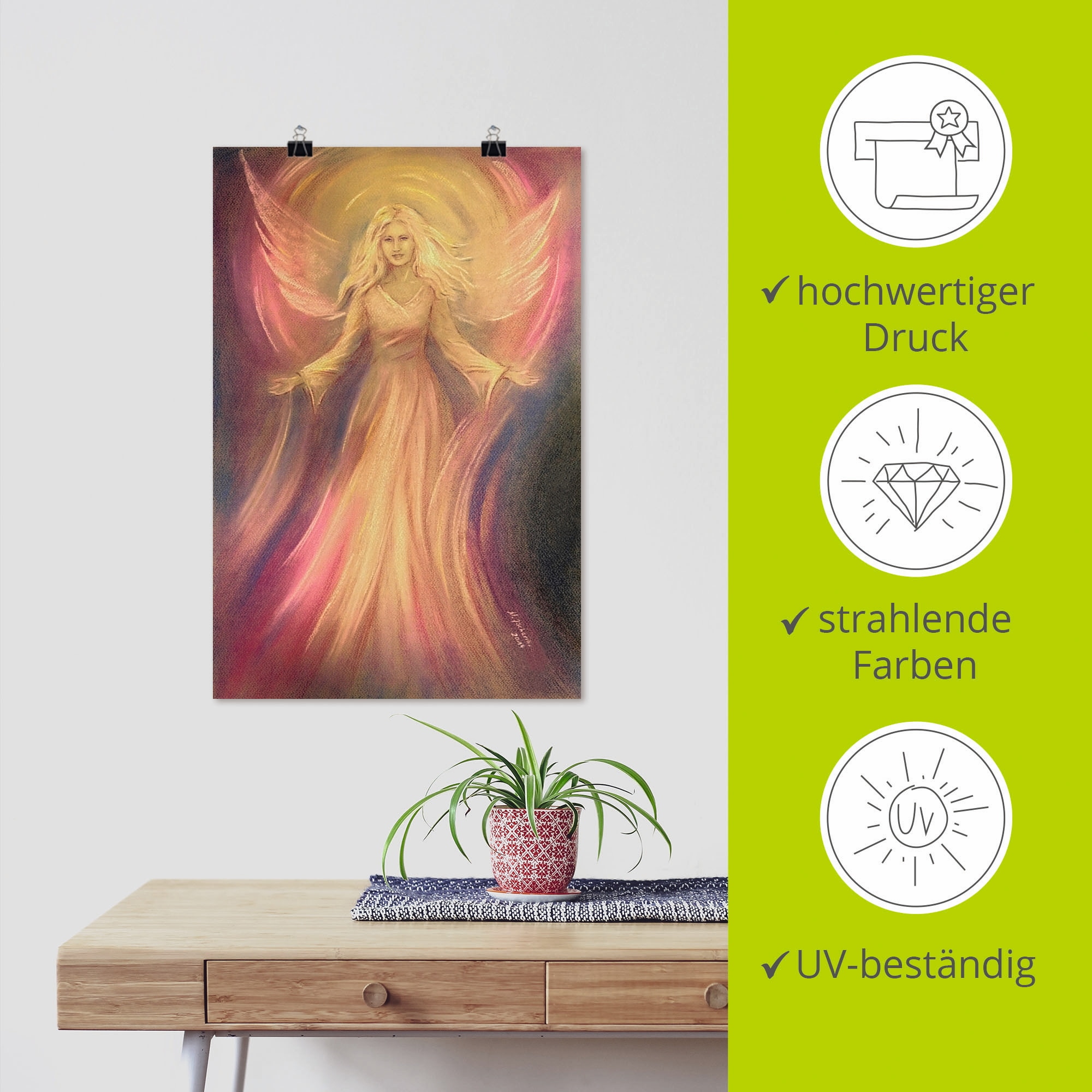Artland Wandbild »Engel Licht Liebe - Spirituelle Malerei«, Religion, (1 St.), als Alubild, Outdoorbild, Leinwandbild, Poster, Wandaufkleber