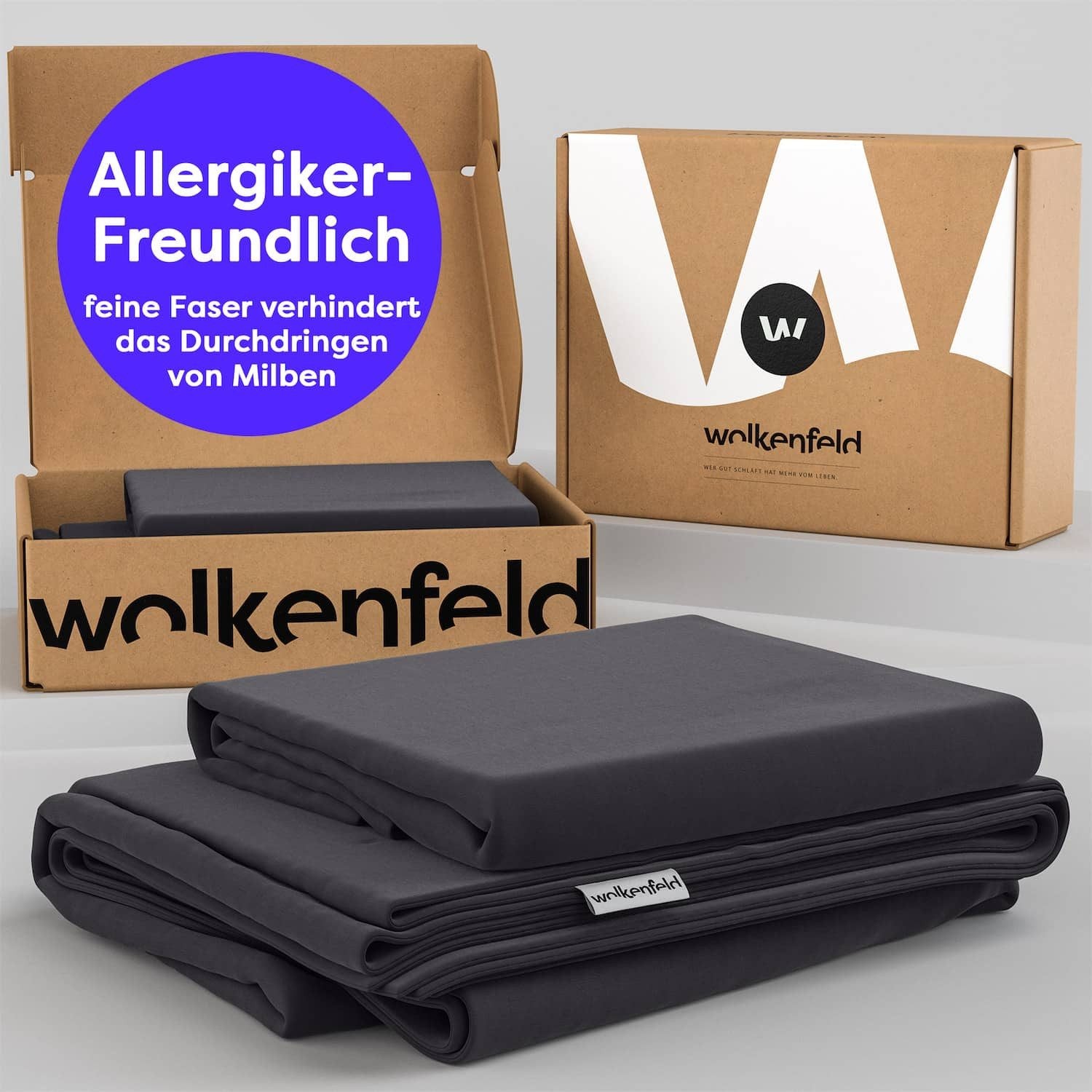 Wolkenfeld Bettwäsche »Allergiker Bettwäsche, unfassbar weich« 2 Stk. tlg. 135x200 cm, 155x220 & Übergrößen I inkl. Kissenbezüge 80x80 I Uni