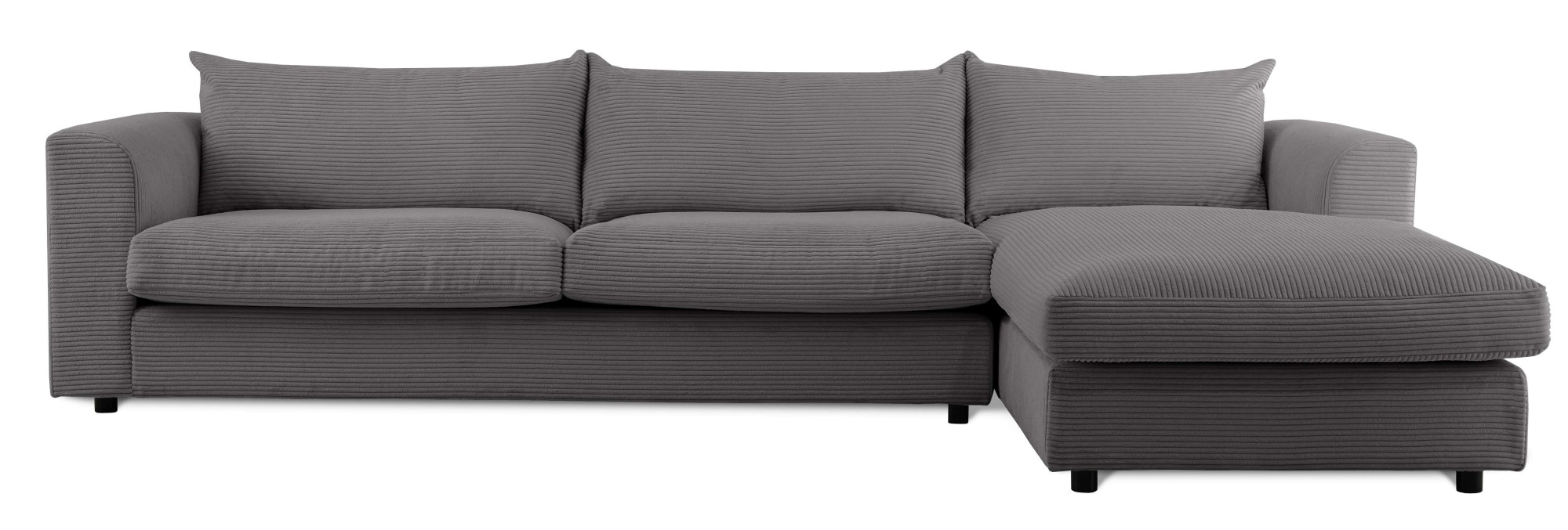 LeGer Home by Lena Gercke Ecksofa »Avelina«, (2 St.), Breite 297 cm, in Cord- und Chenille- Stoff, Rückenkissen mit Federn